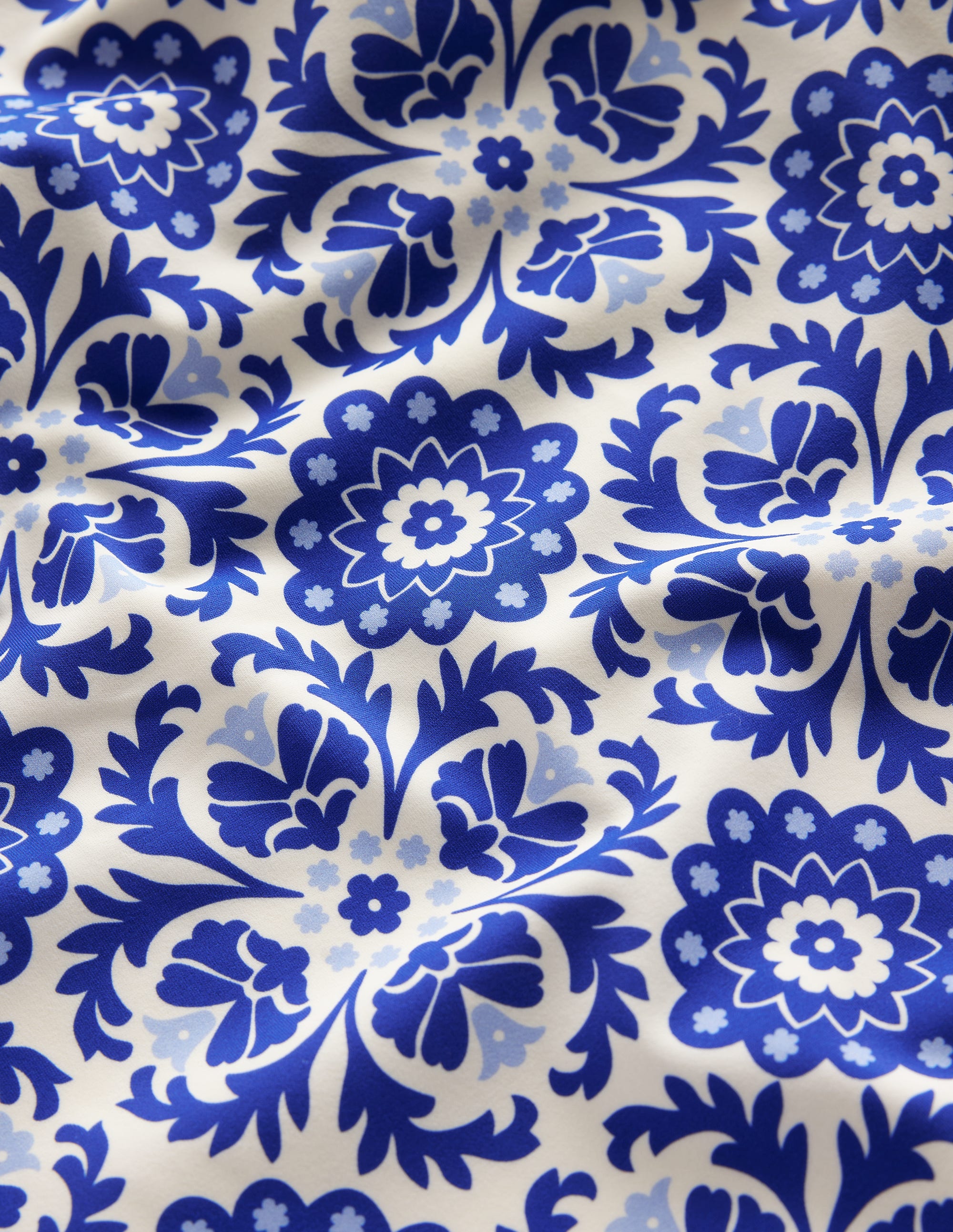 Maillot de bain col carré à empiècement-Bleu connecté, motif Mosaic Bloom - Image 6