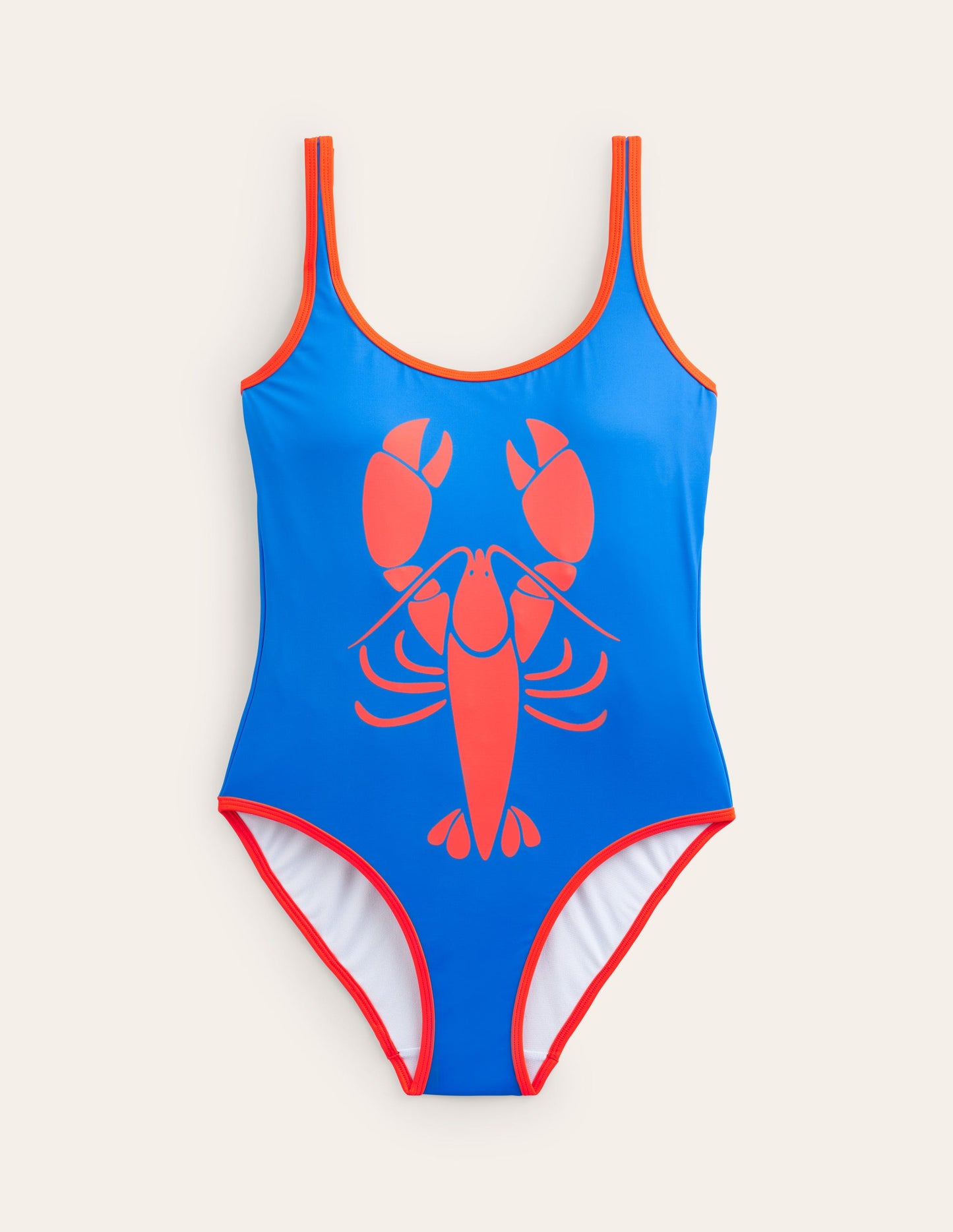 Maillot de bain col U à liseré-Passerin indigo, homard