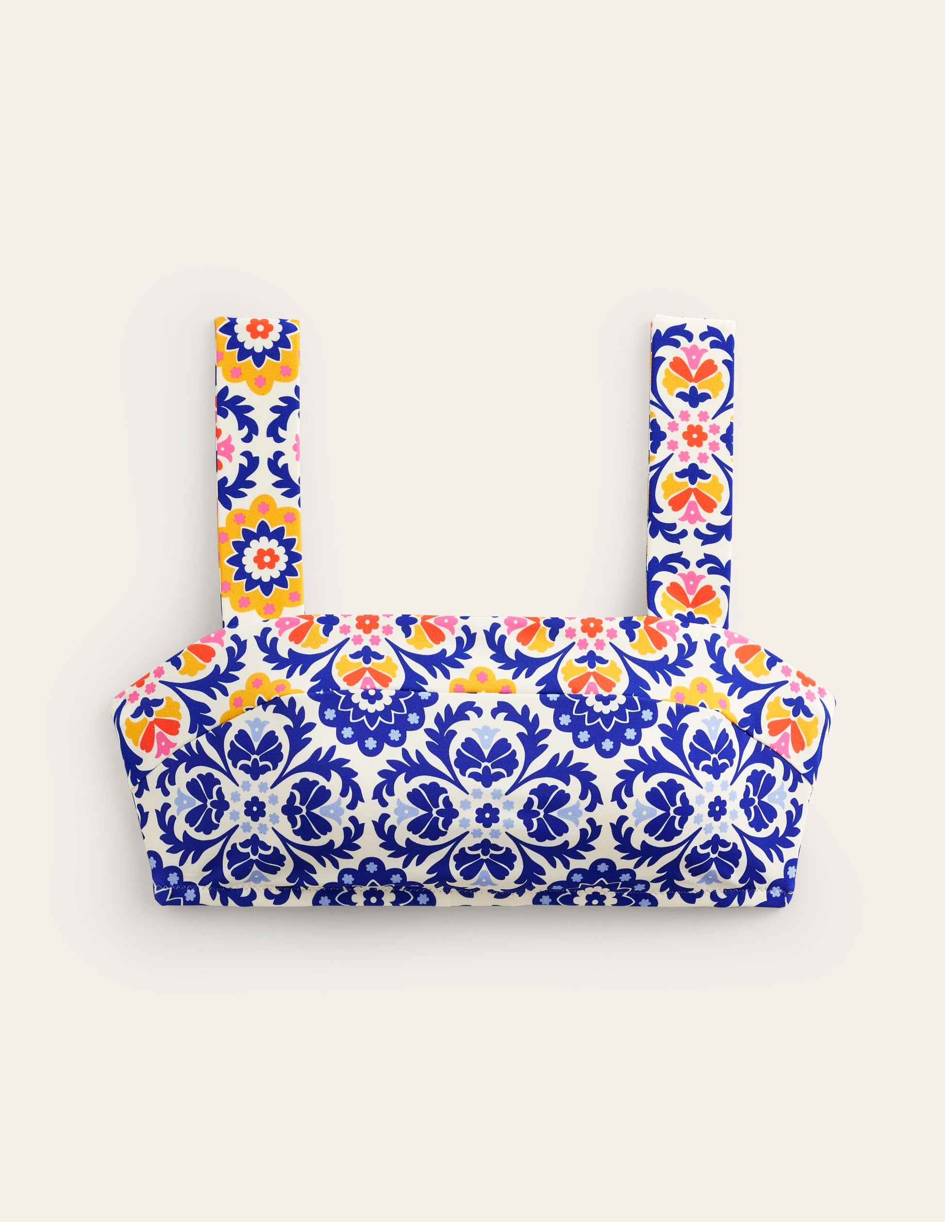 Bikinioberteil mit quadratischem Ausschnitt-Surf the Web, Mosaik Blüte-5