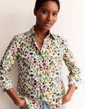 Sienna Cotton Shirt-Ivory, Spring Crop