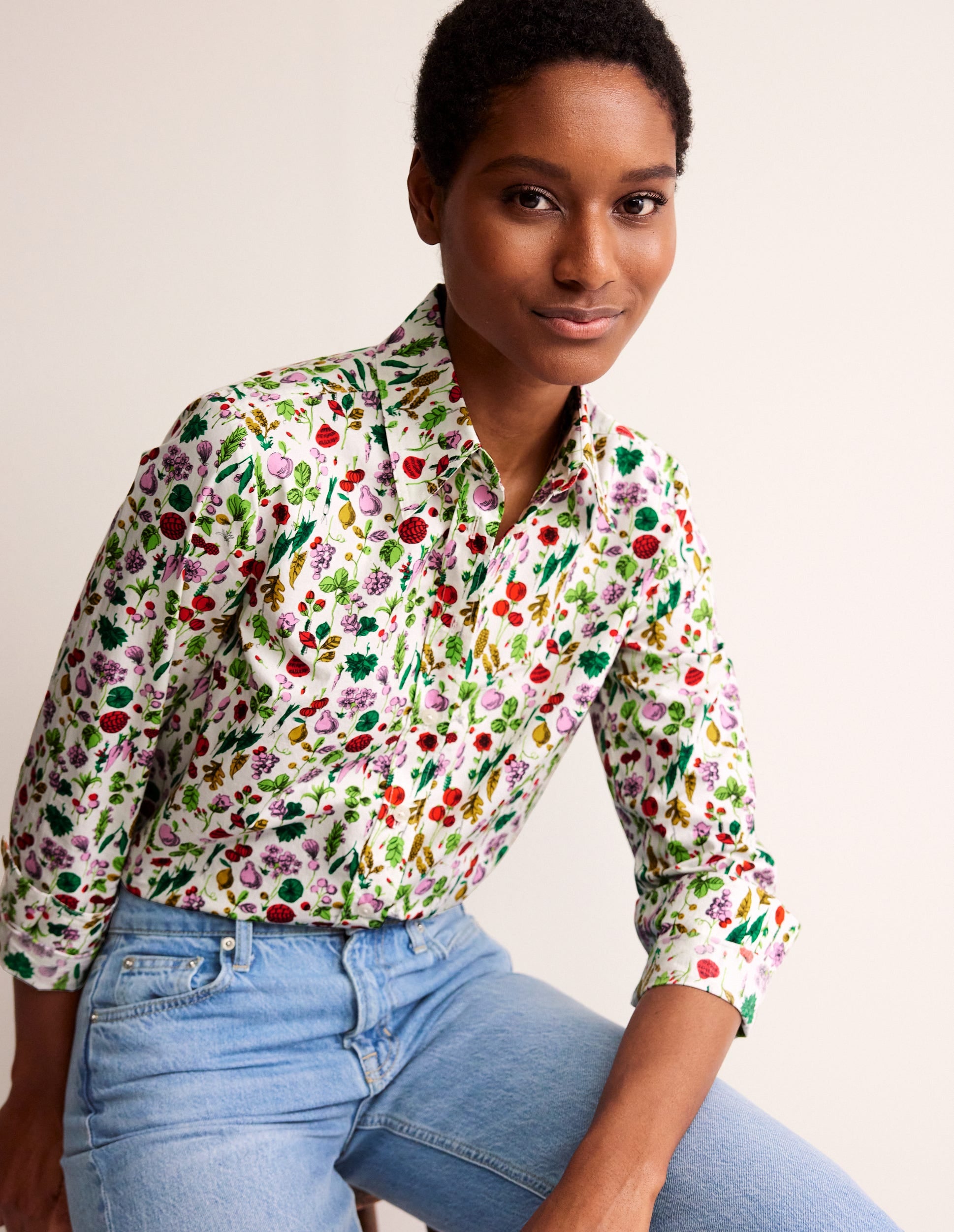 Sienna Cotton Shirt-Ivory, Spring Crop-4