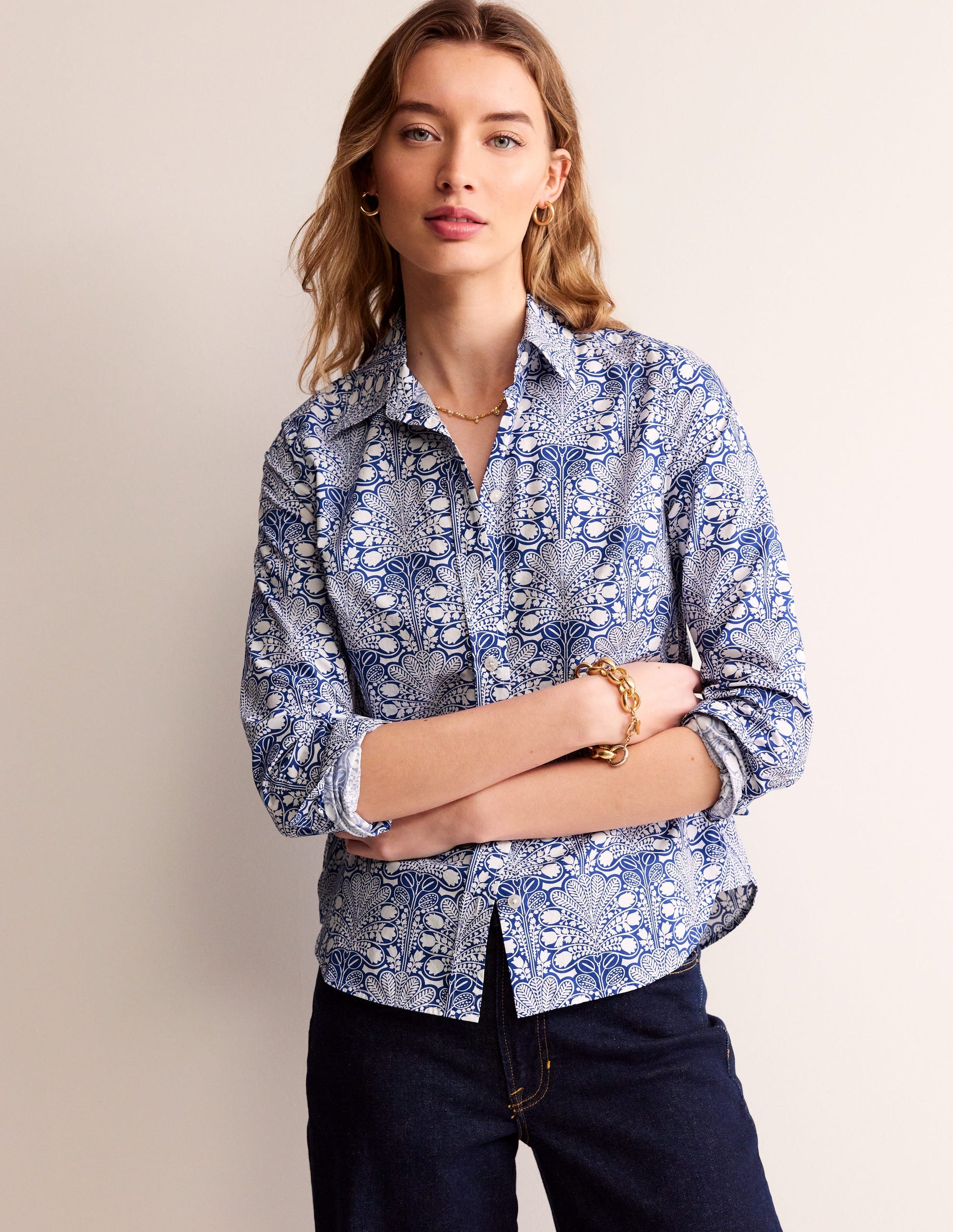 Sienna Baumwollhemd-Surf the Web, Gardenia Swirl-4