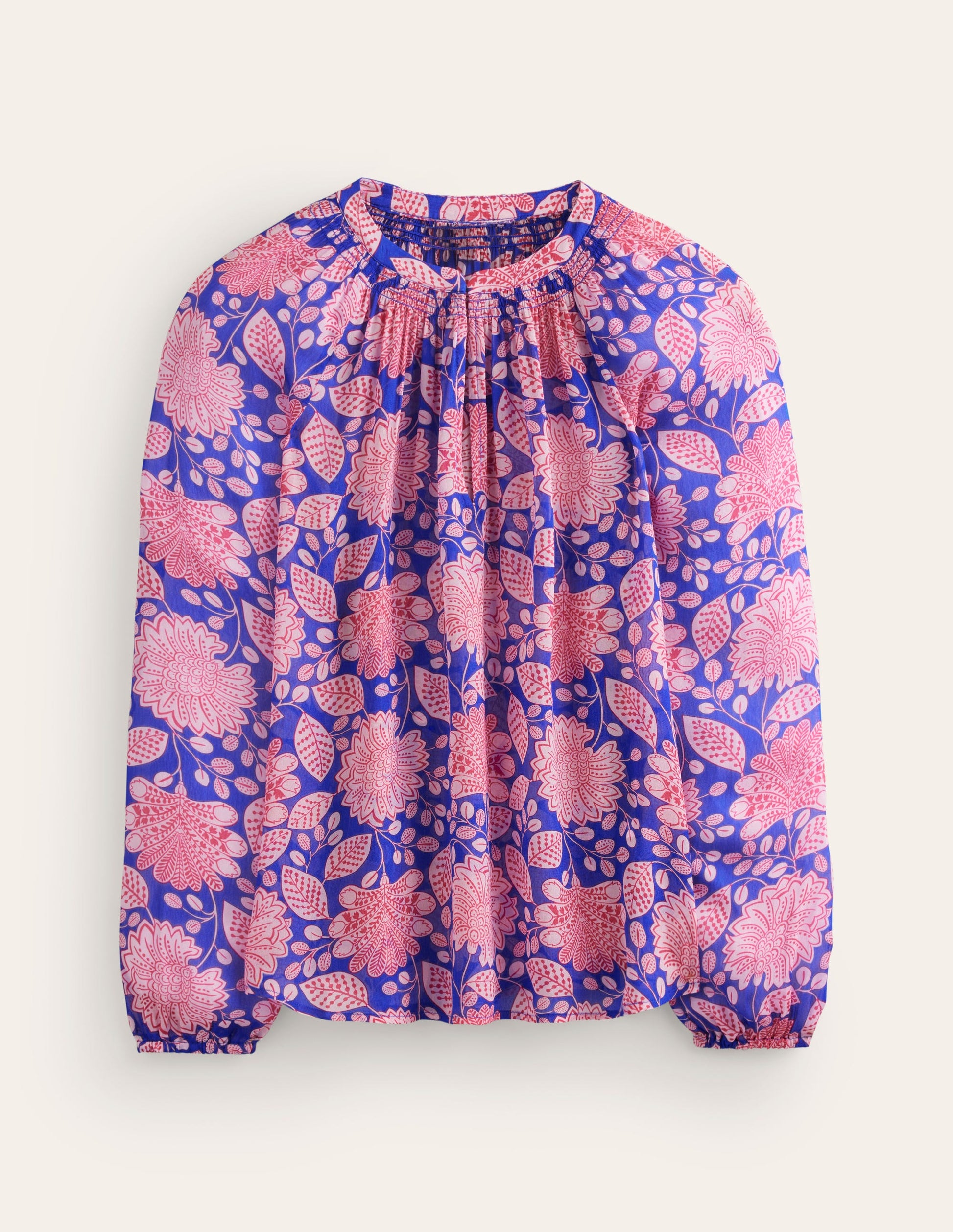 Top Grace-Bleu connecté, motif Gardenia Swirl-5