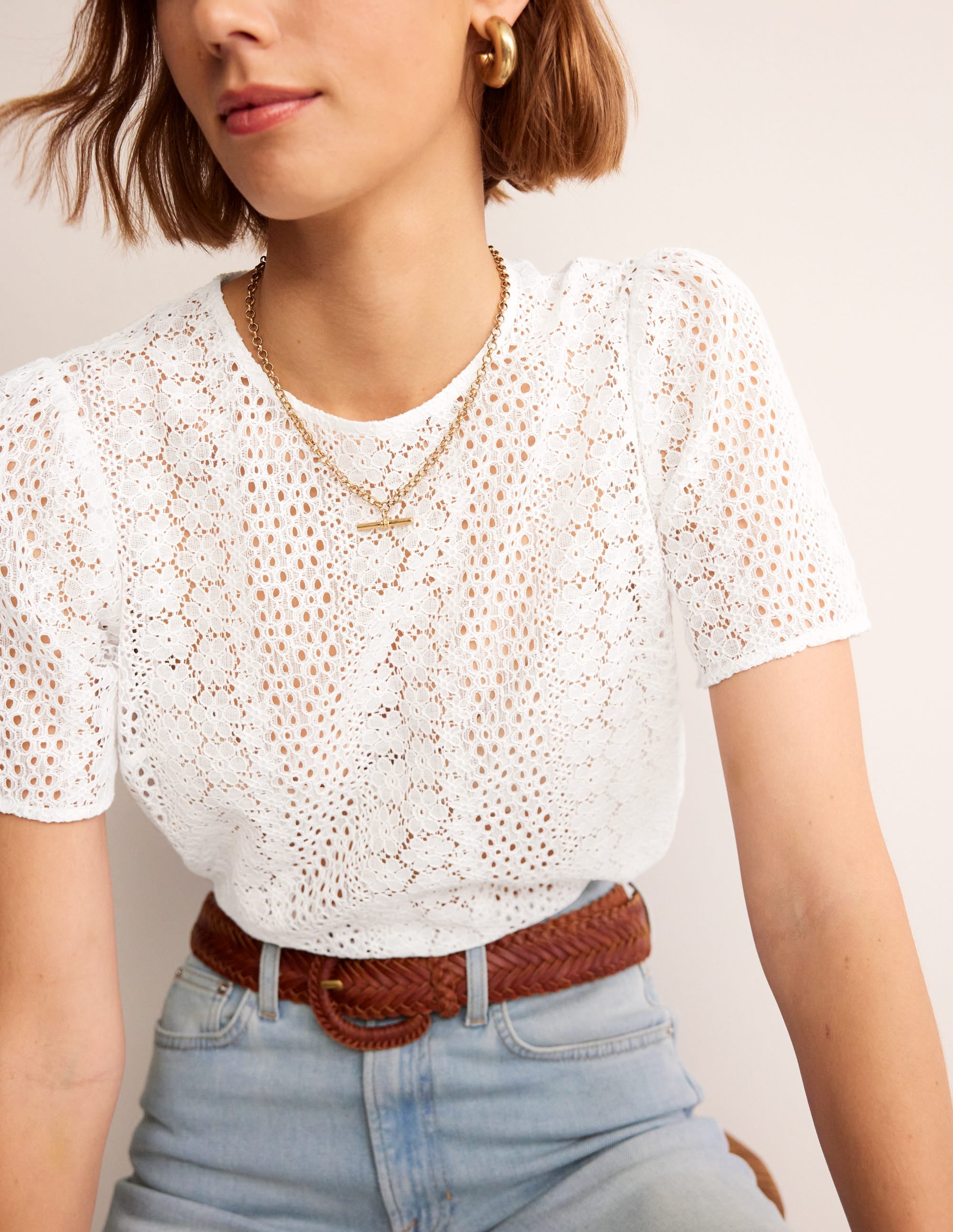 Lace T-Shirt-Ivory - Image 2