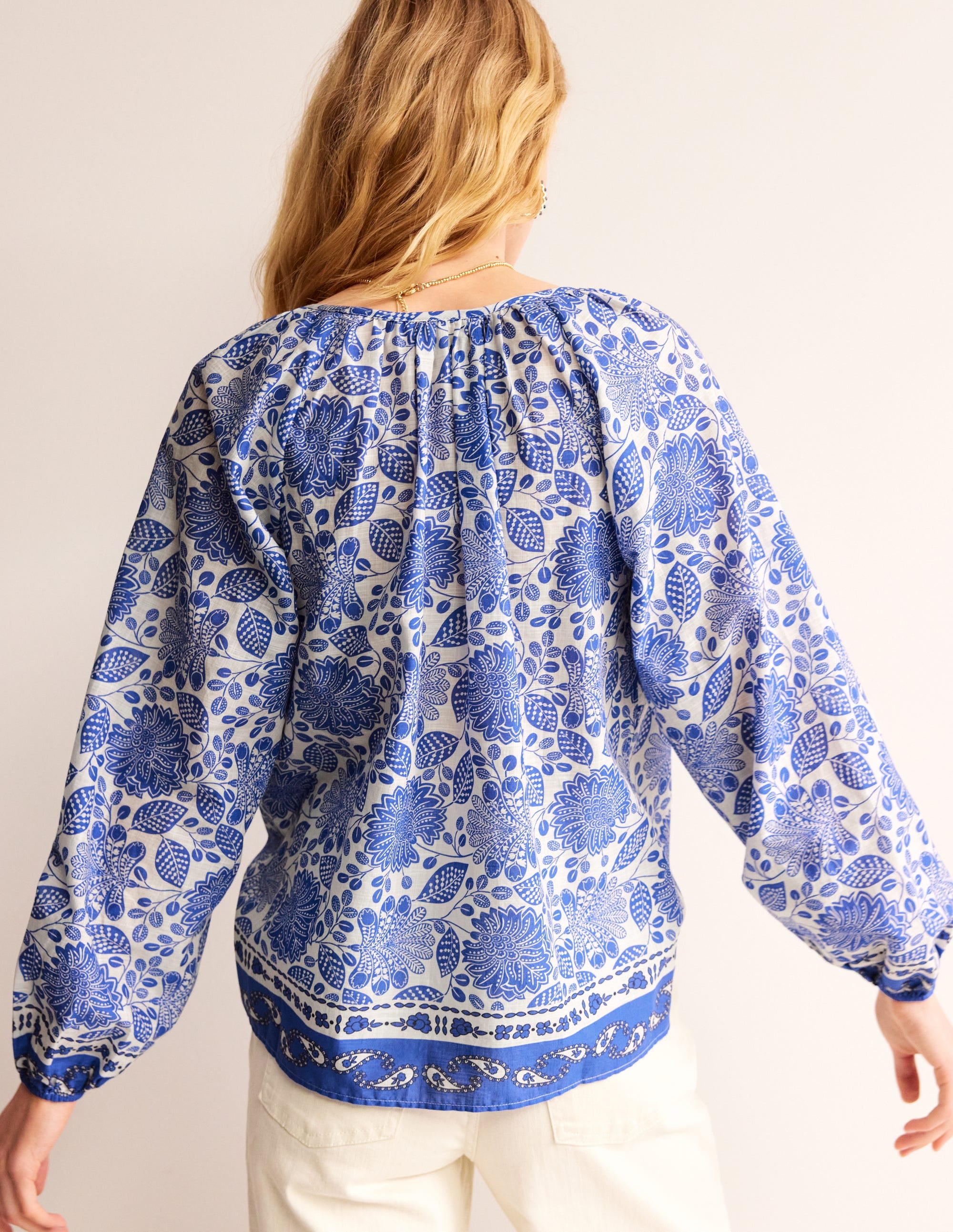 Serena Baumwollbluse-Naturweiß, Gardenia Swirl - Image 3