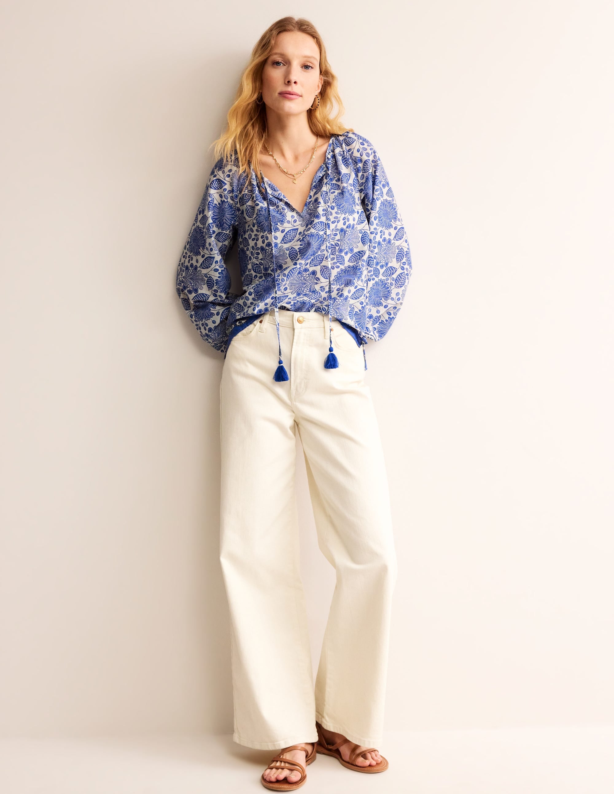 Serena Baumwollbluse-Naturweiß, Gardenia Swirl - Image 4