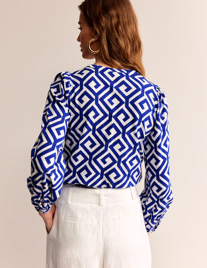 Chemise Marina en jersey-Bleu connecté, labyrinthe-3