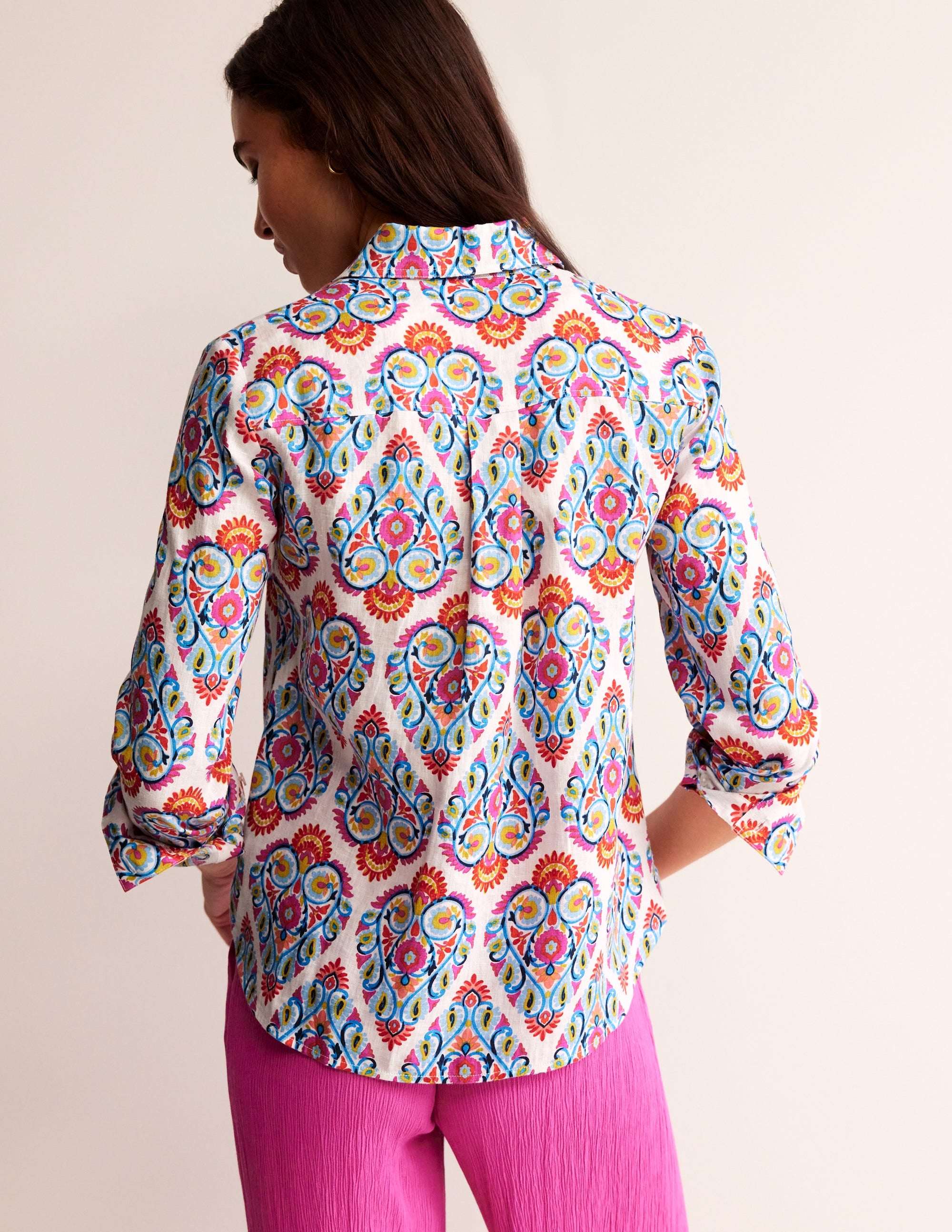 Chemise Sienna en lin-Multi, motif Flora Stamp - Image 3