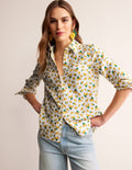 Chemise Sienna en lin-Ivoire, citrons Amalfi
