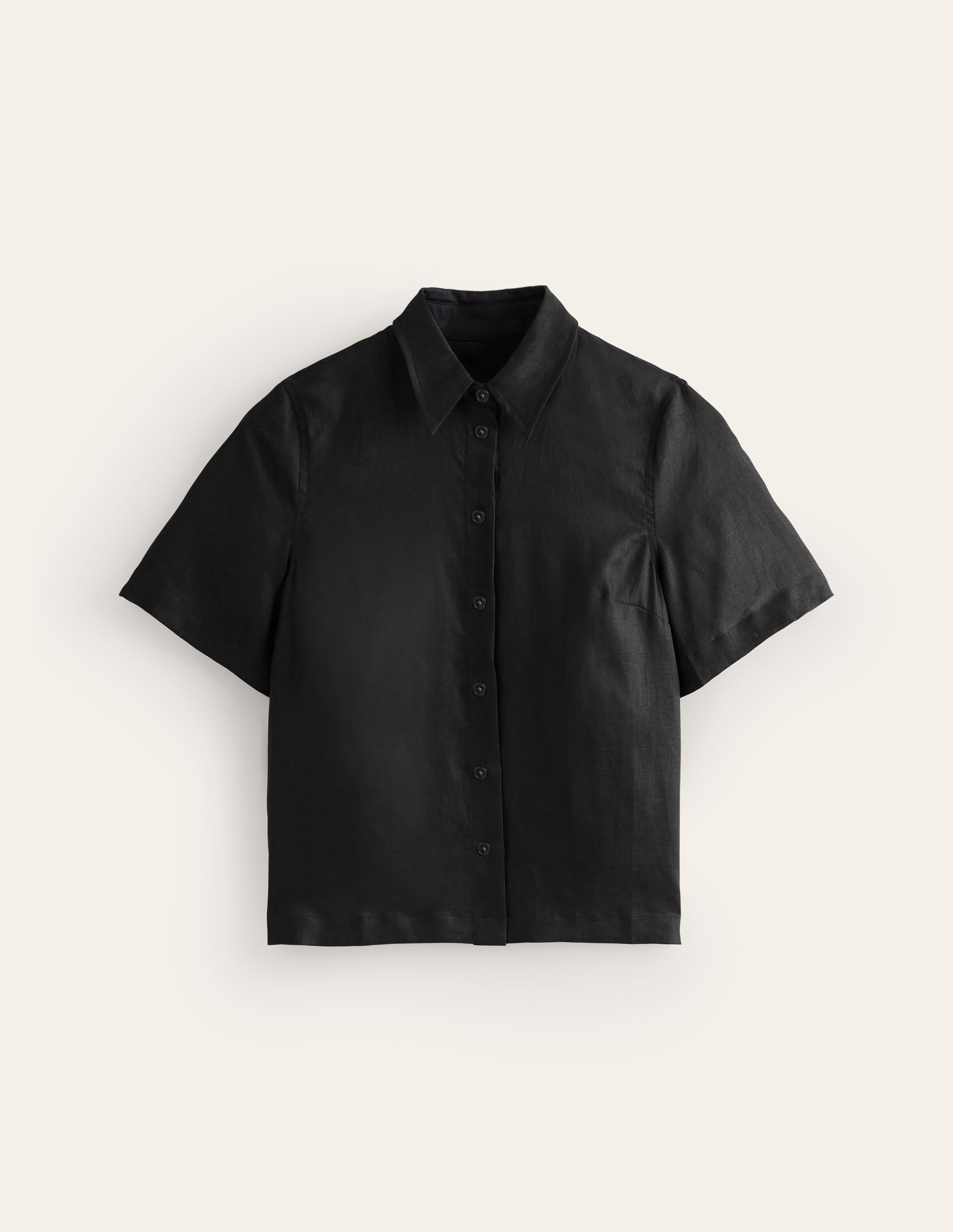 Chemise manches courtes Hazel en lin-Noir - Image 5