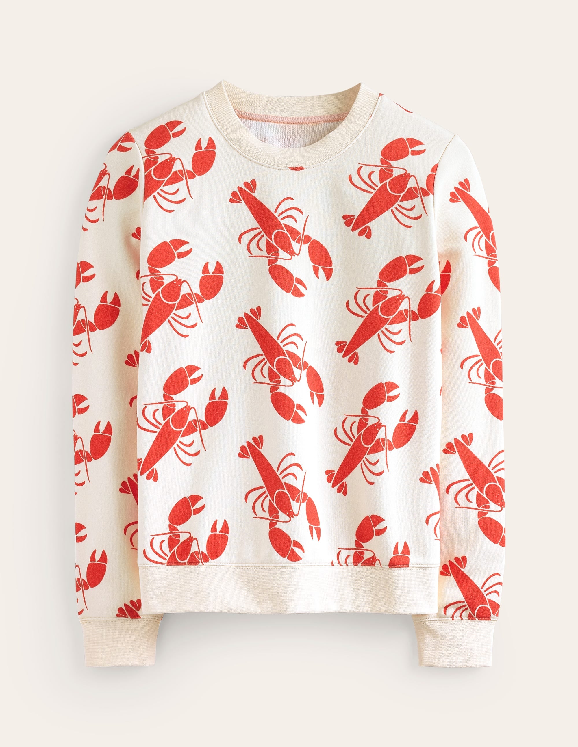 Hannah Printed Sweatshirt-Ivory, Lobster - Image 6
