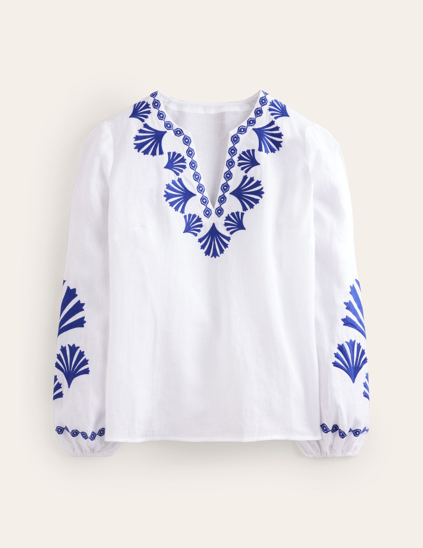 Top Bonnie en lin-Bleu connecté, coquillages