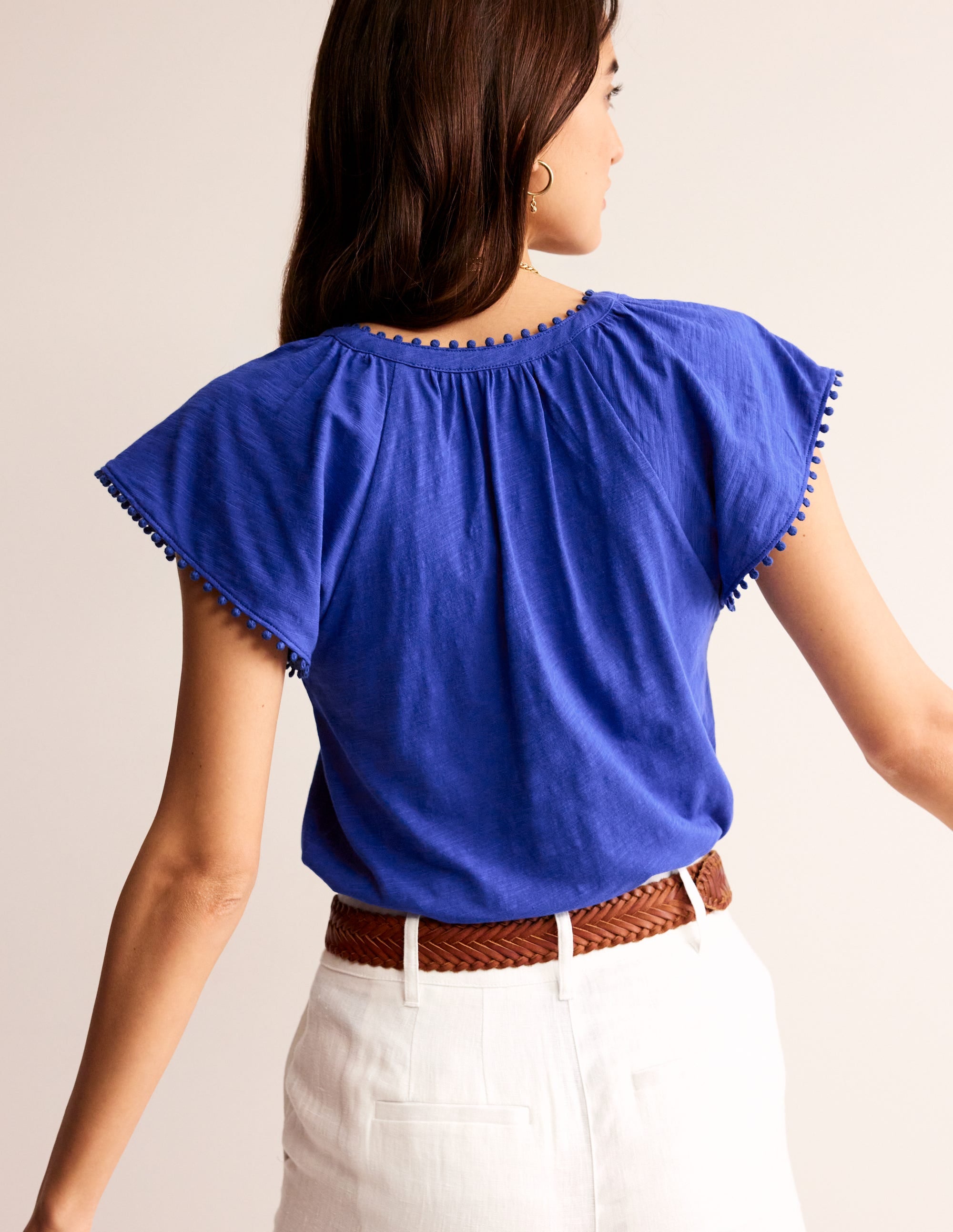 Top Millie à pompons-Bleu connecté - Image 3