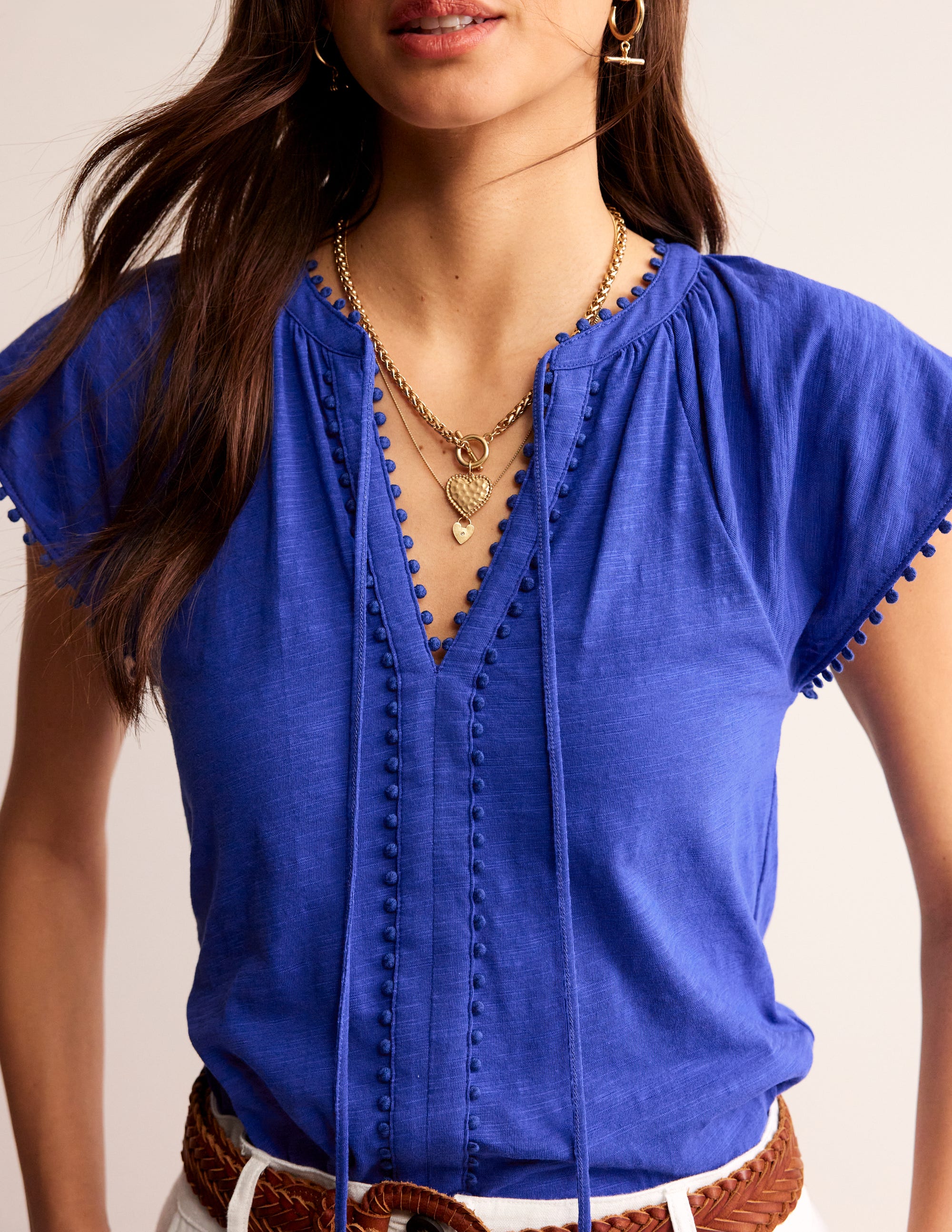 Top Millie à pompons-Bleu connecté - Image 6
