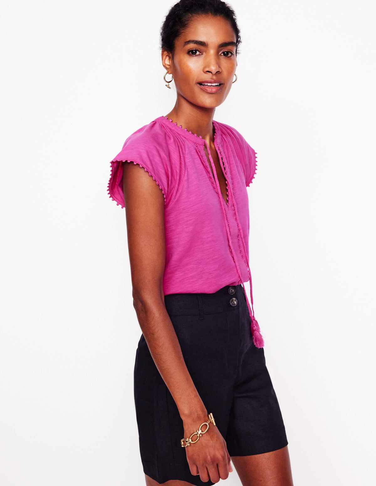Millie Oberteil mit Bommeln-Magenta - Image 1