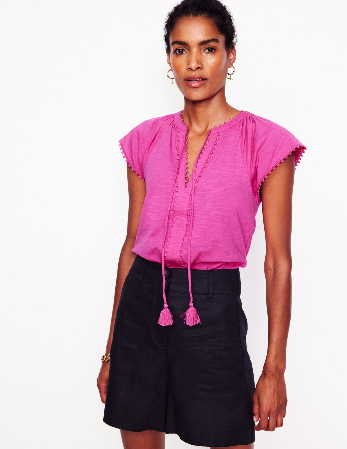 Millie Oberteil mit Bommeln-Magenta - Image 4