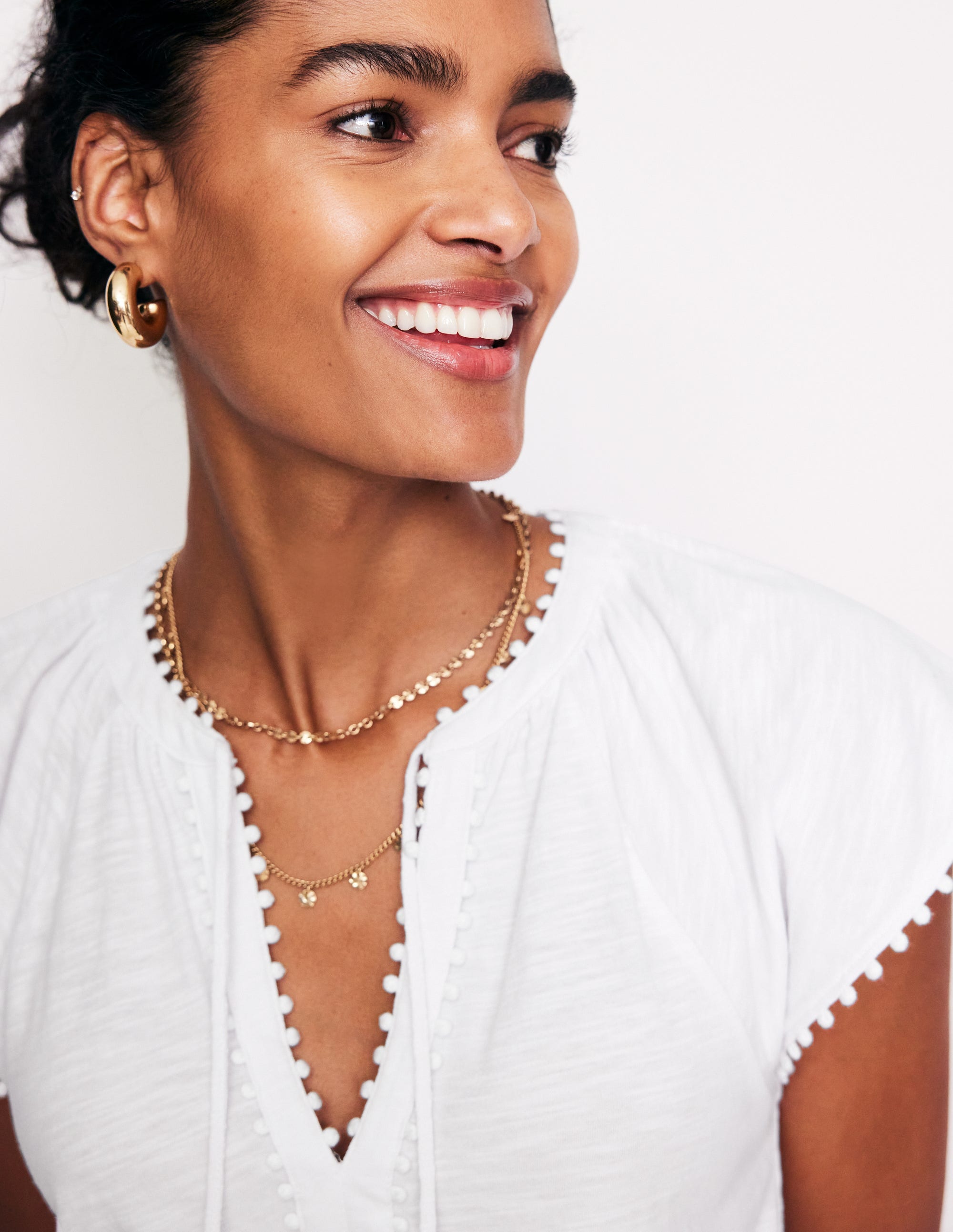 Millie Trim Detail Top-White - Image 2