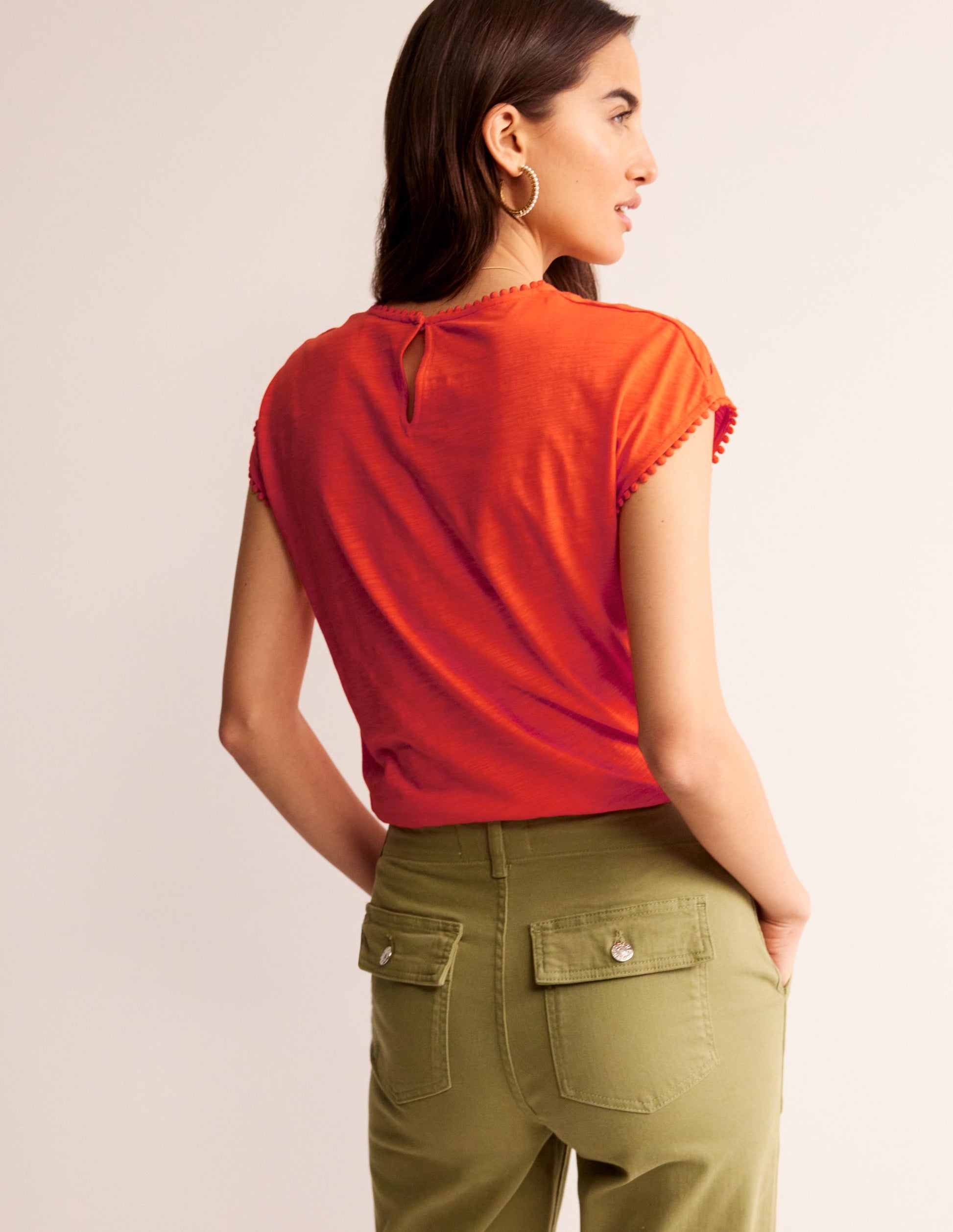 Sasha T-Shirt mit Stickerei-Mandarinenorange-3