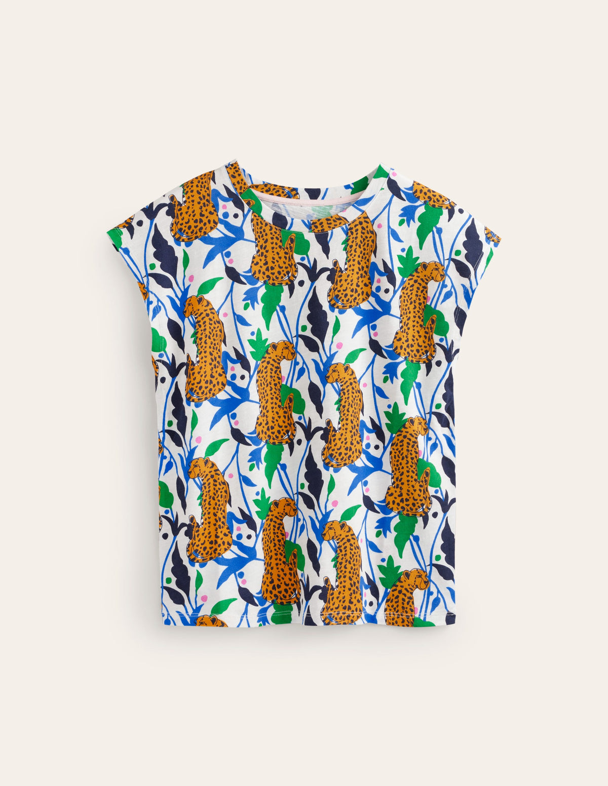 Louisa Flammgarn-T-Shirt mit Druck-Bunt, Leopard Zweig - Image 5