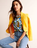 Louisa Flammgarn-T-Shirt mit Druck-Bunt, Leopard Zweig