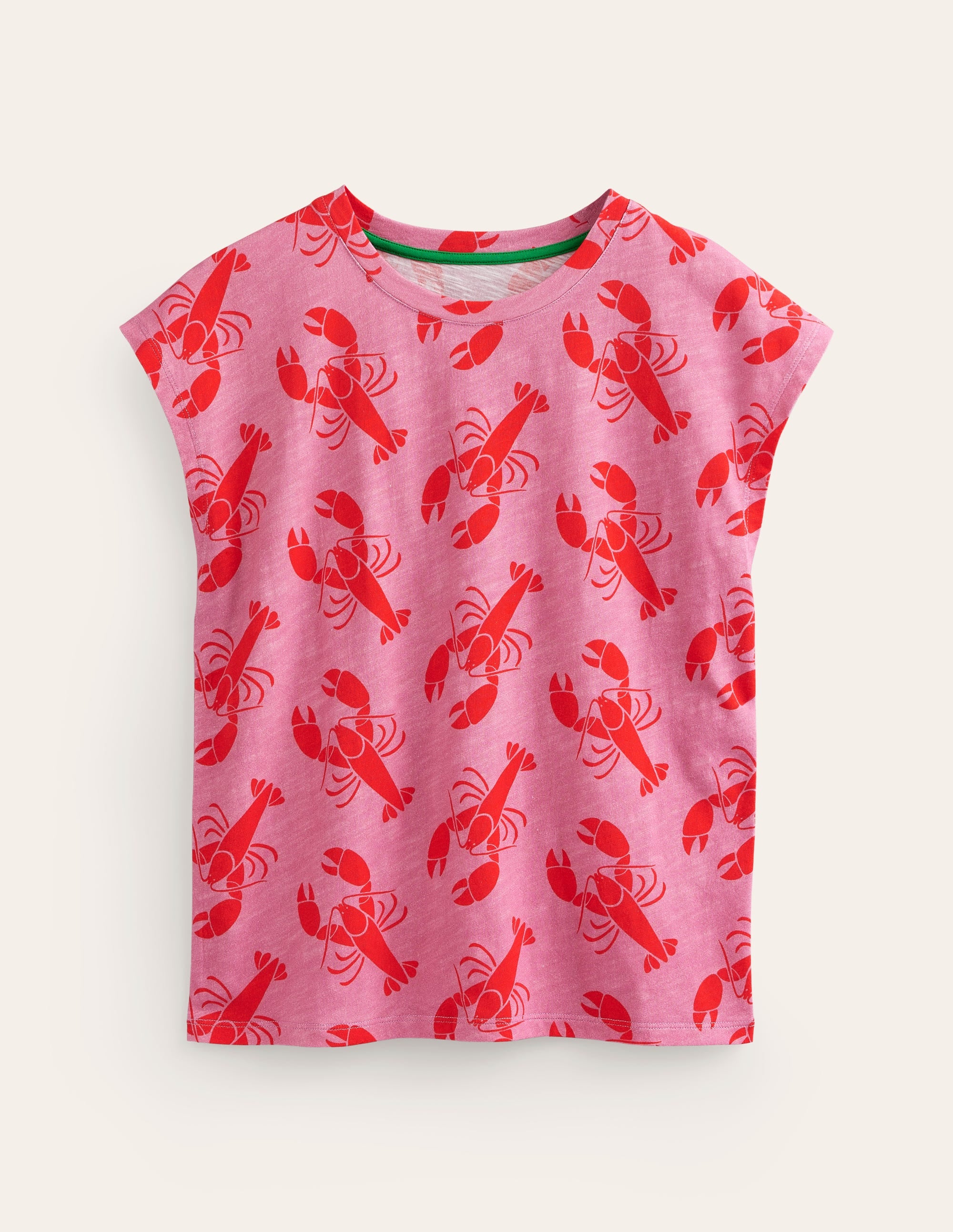 T-shirt Louisa flammé et imprimé-Rose cachemire, petit motif homard - Image 4
