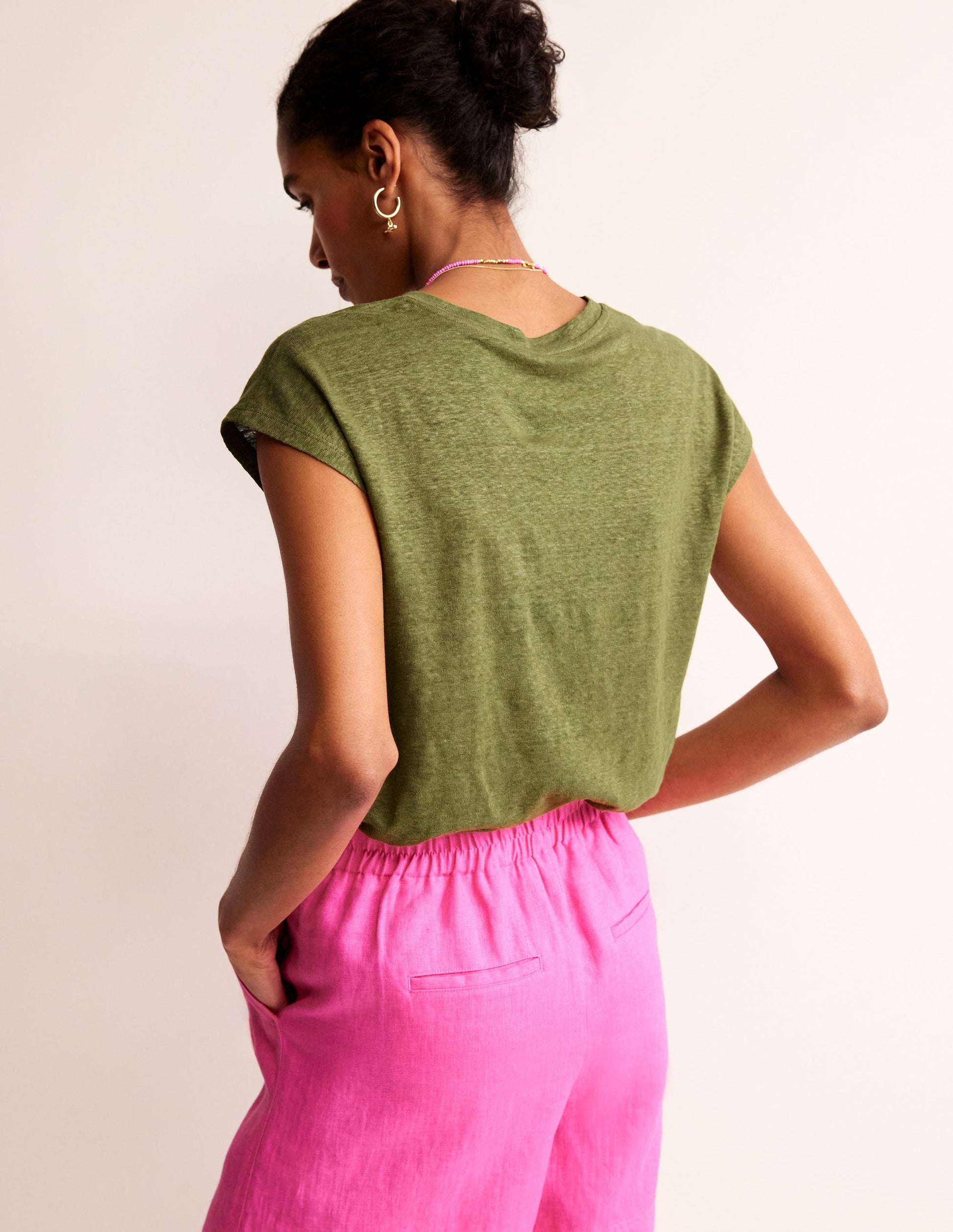 T-shirt col rond Louisa en lin-Éphémère-3