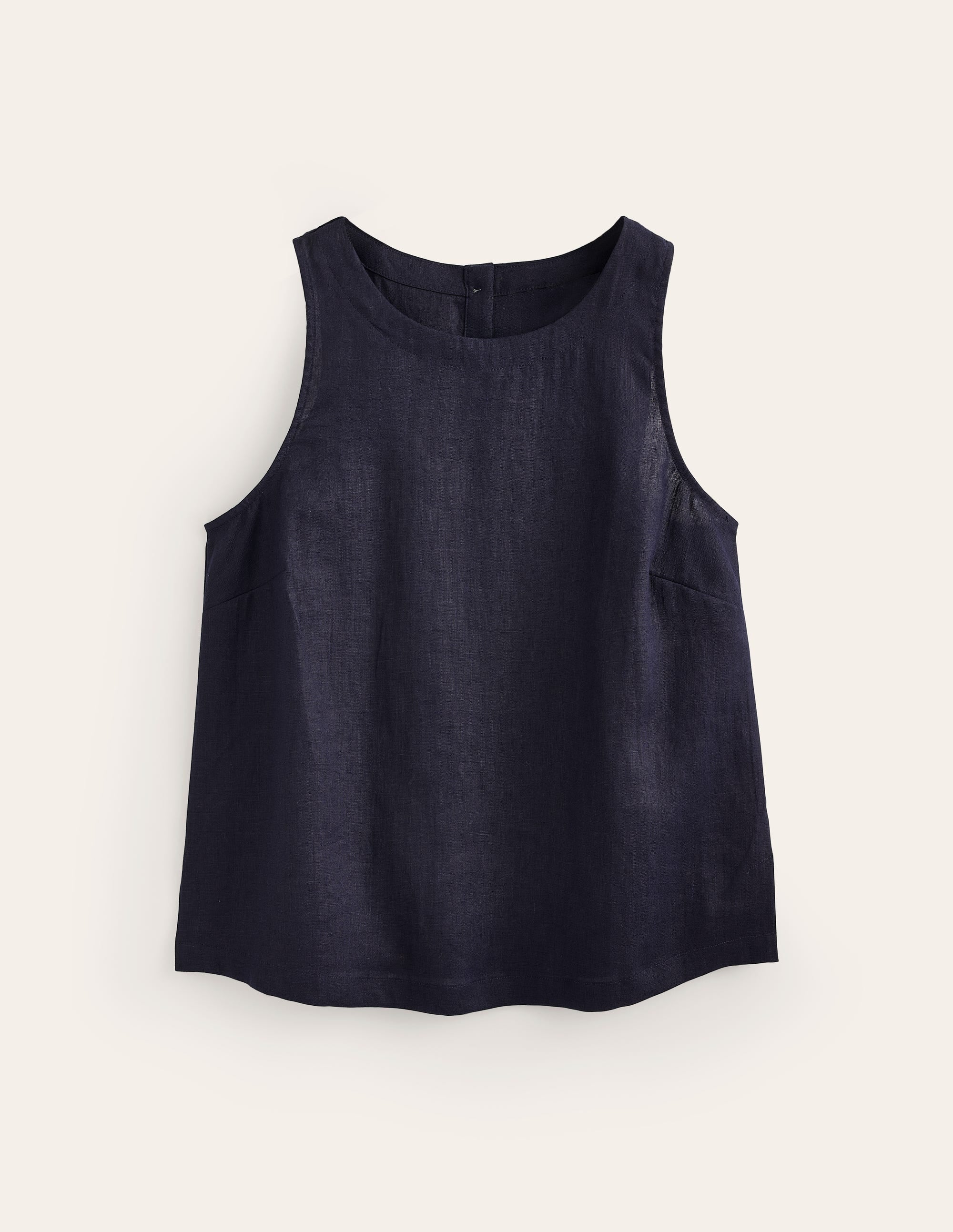 Top sans manches en lin-Bleu marine - Image 5
