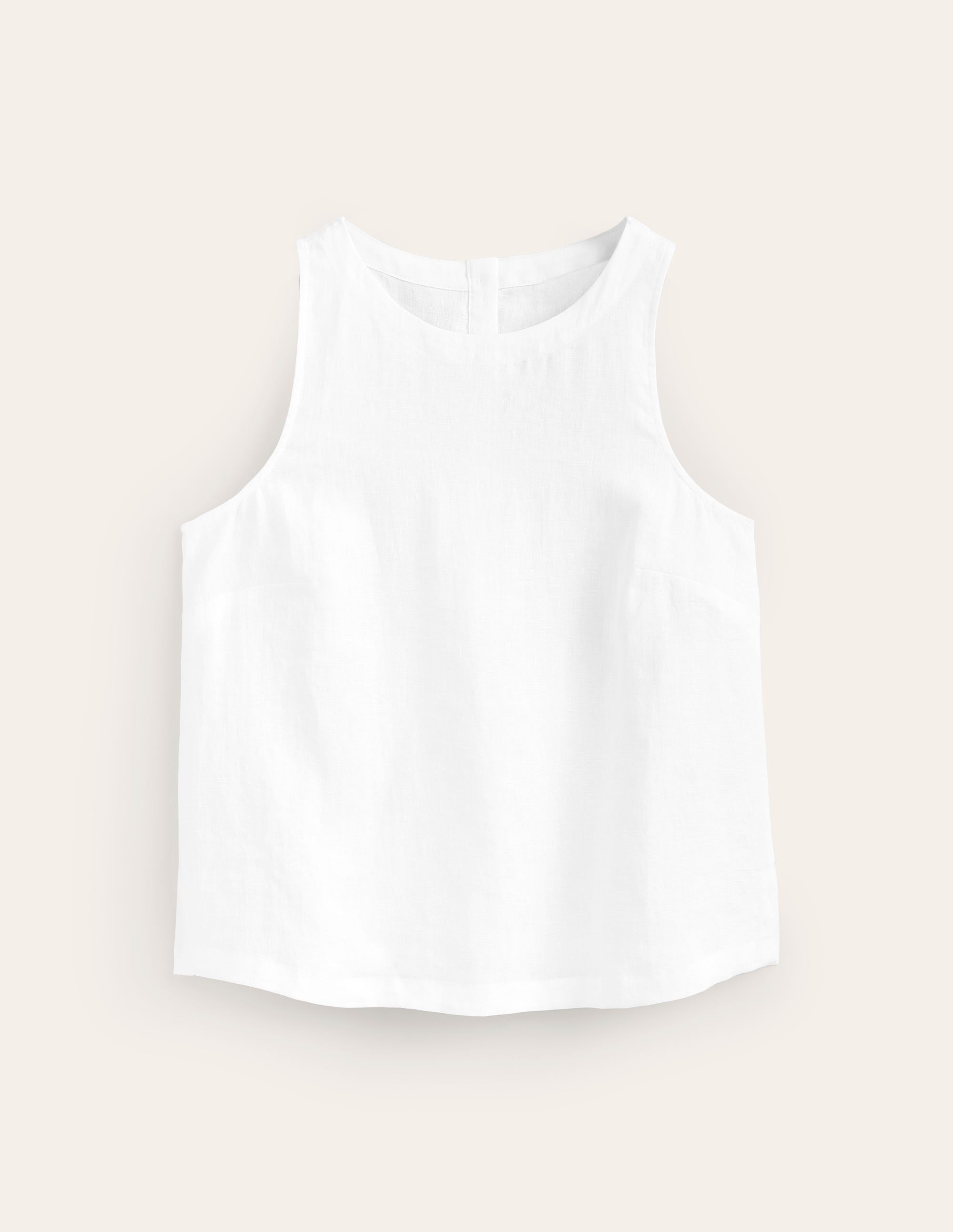 Top sans manches en lin-Blanc - Image 5