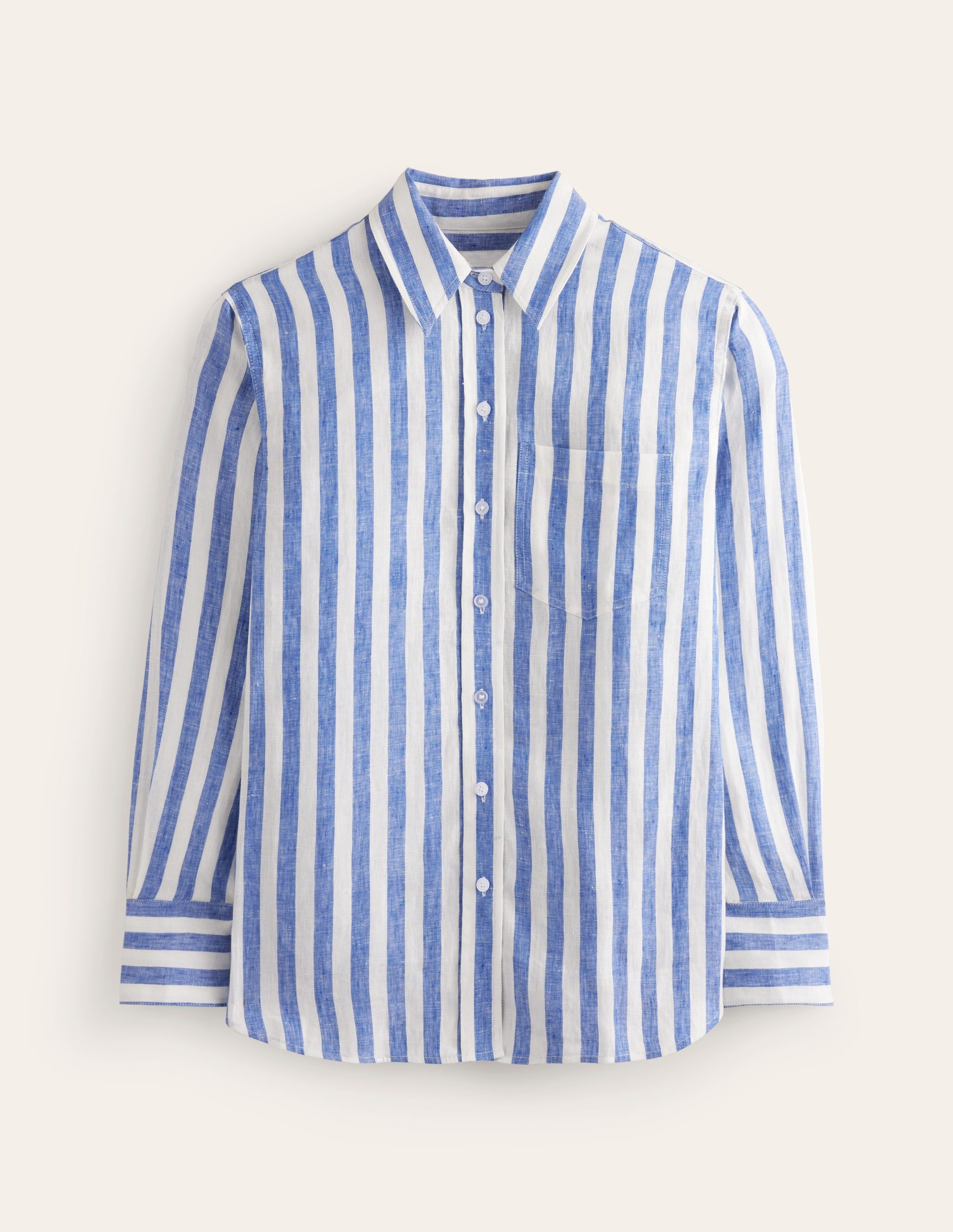Chemise Connie en lin-Rayé cobalt - Image 7