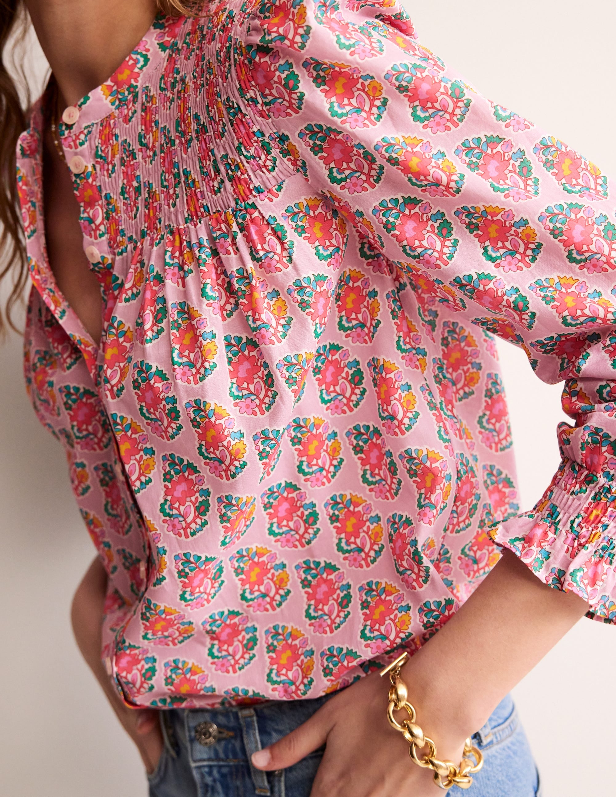 Helena Cotton Blouse-Fragrent Lily, Paisley - Image 2