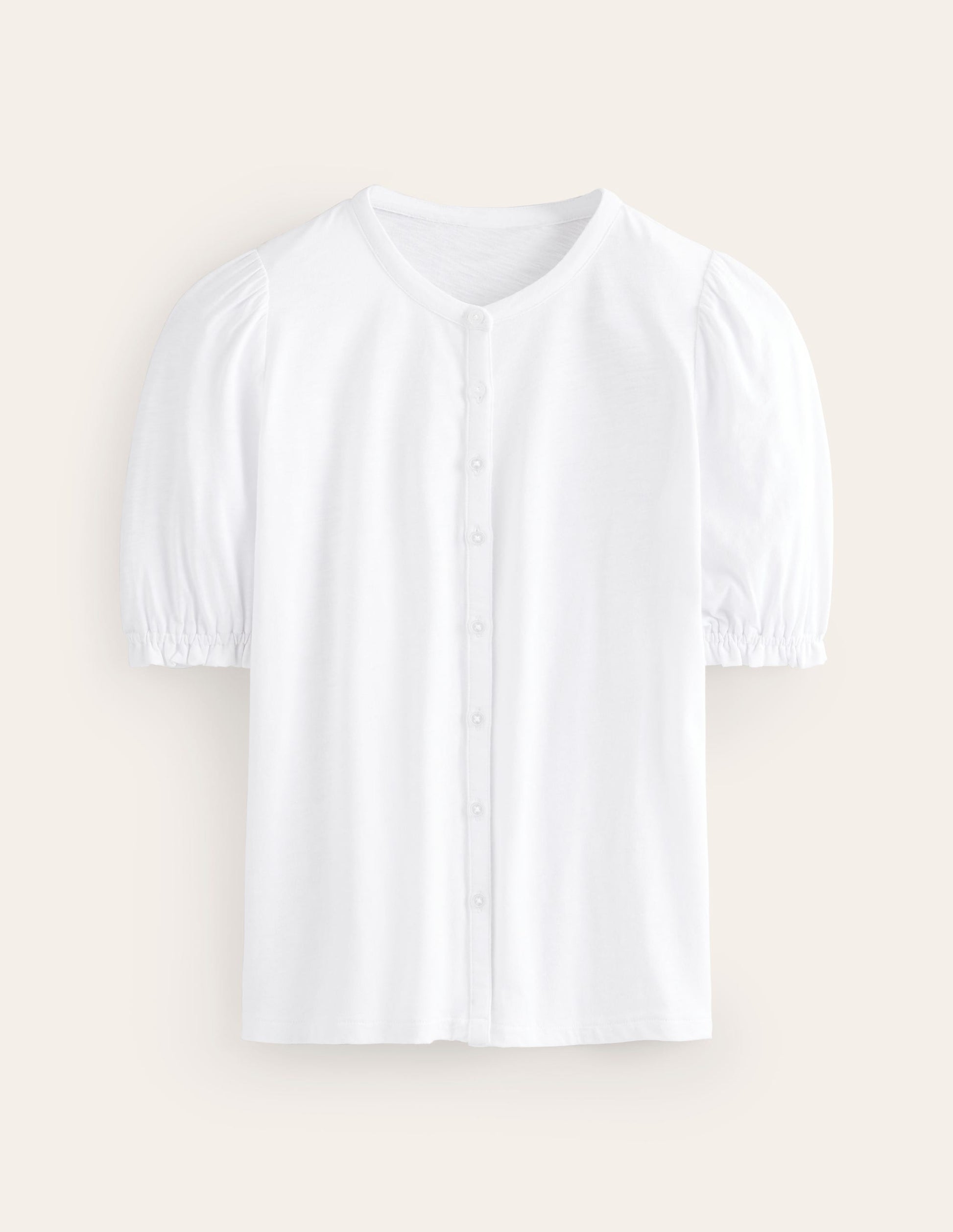 Dolly Jerseyhemd mit Puffärmeln-Weiß-5