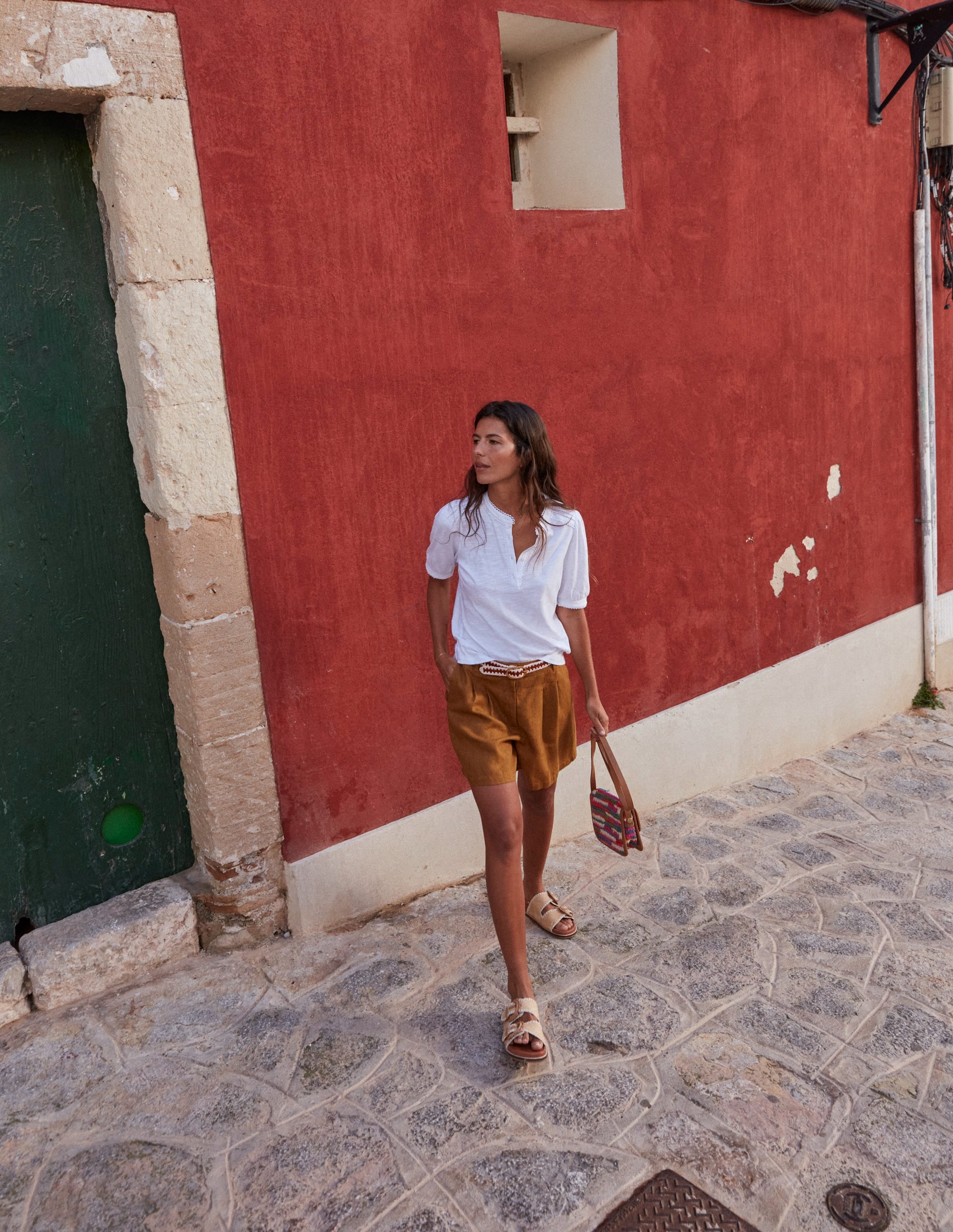 Henley-Shirt mit Biesen und Puffärmeln-Weiß - Image 5