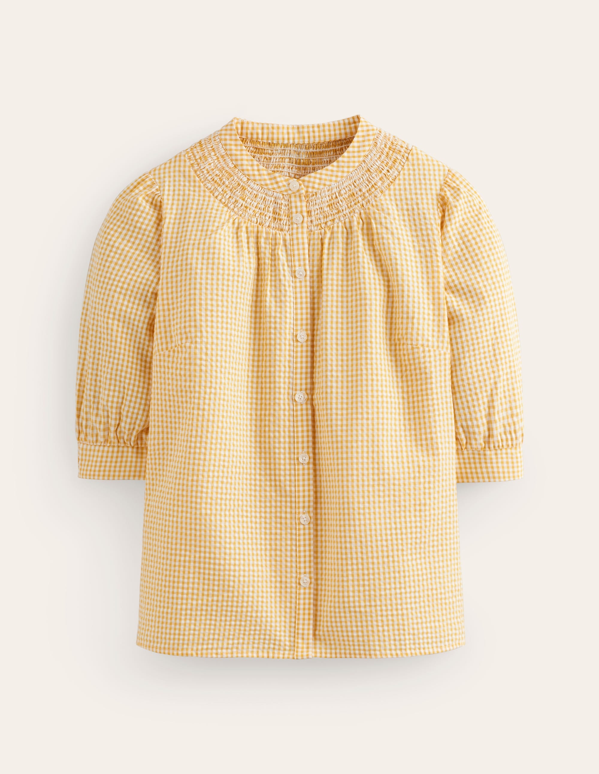 Top Ada en seersucker-Vichy rayon de miel tendre - Image 5