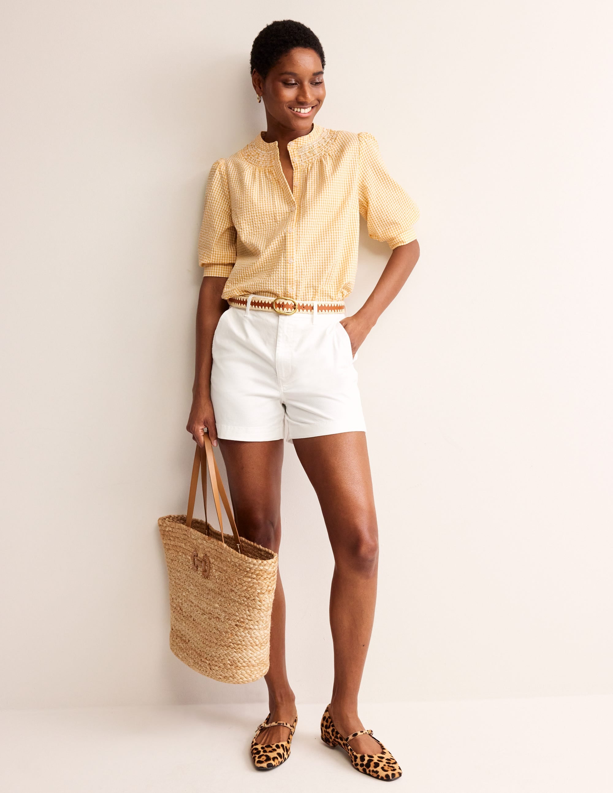 Top Ada en seersucker-Vichy rayon de miel tendre - Image 4