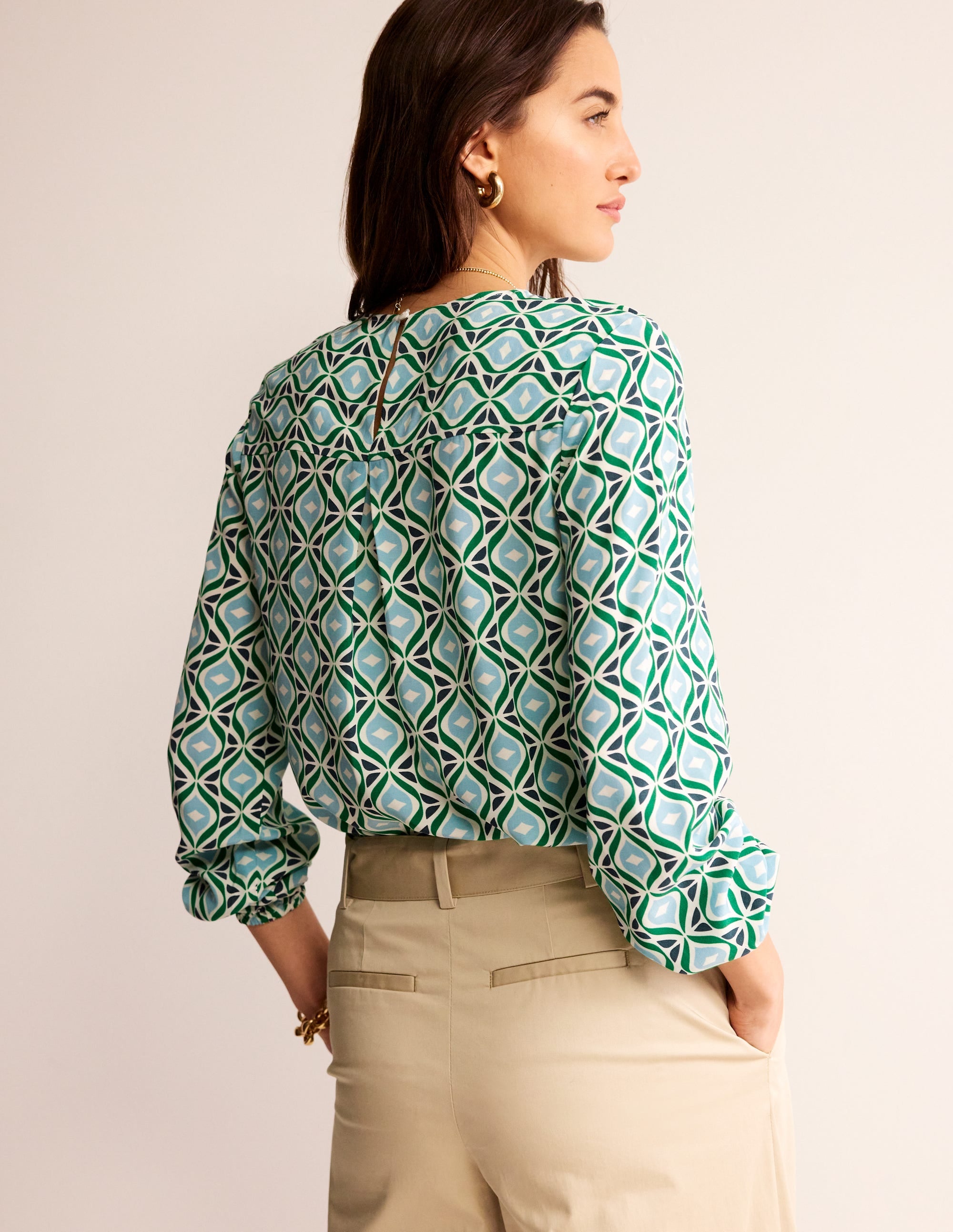 Easy Printed Top-Green Tambourine, Diamond Wave - Image 3
