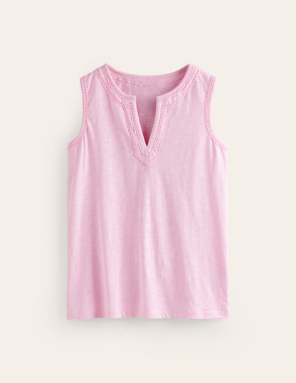 Trim Detail Vest-Sweet Lilac