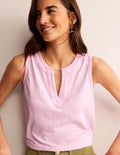 Tanktop mit Pompon-Besatz-Fliederfarben