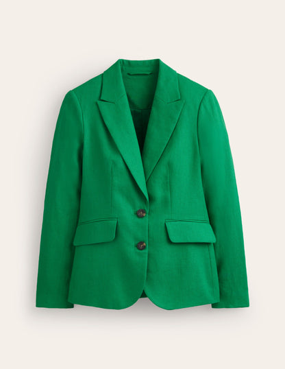 Marylebone Leinenblazer-Grünes Tamburin