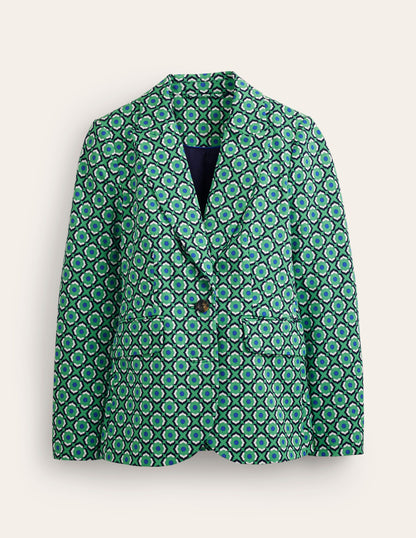 Marylebone Blazer aus Bi-Stretch-Ming-Grün, Geo Frucht