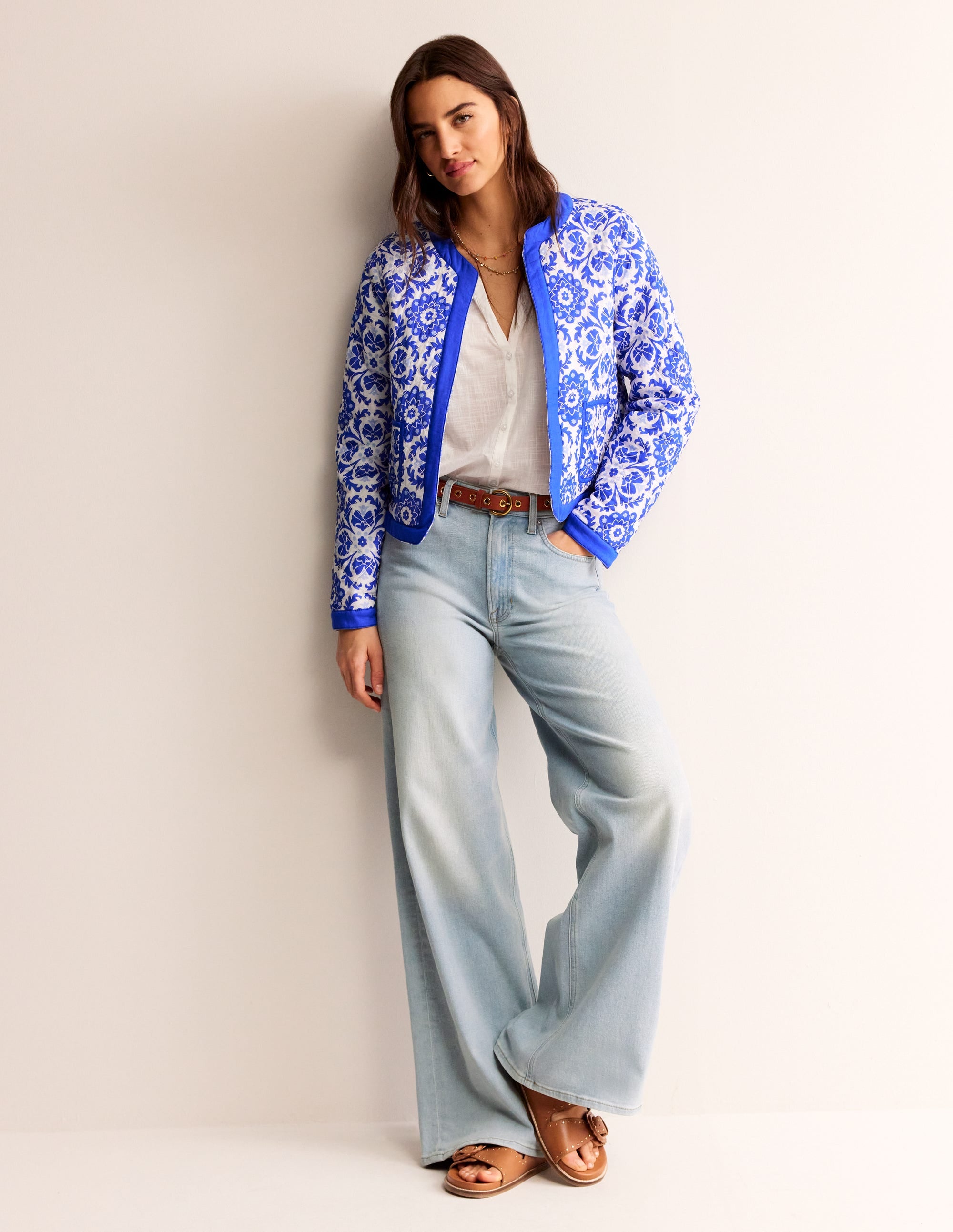 Gesteppte Wendejacke-Bunt Blumenmuster - Image 2