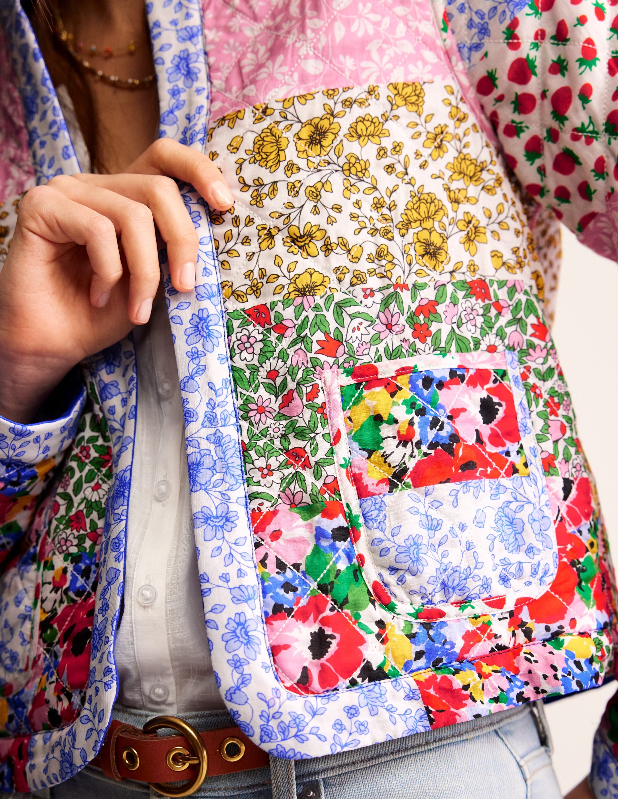 Gesteppte Wendejacke-Bunt Blumenmuster - Image 3