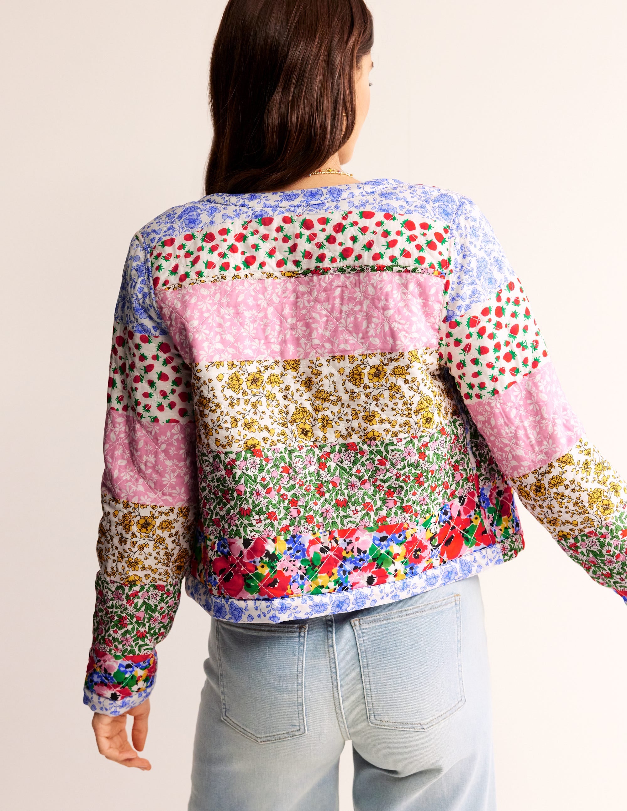 Gesteppte Wendejacke-Bunt Blumenmuster - Image 4