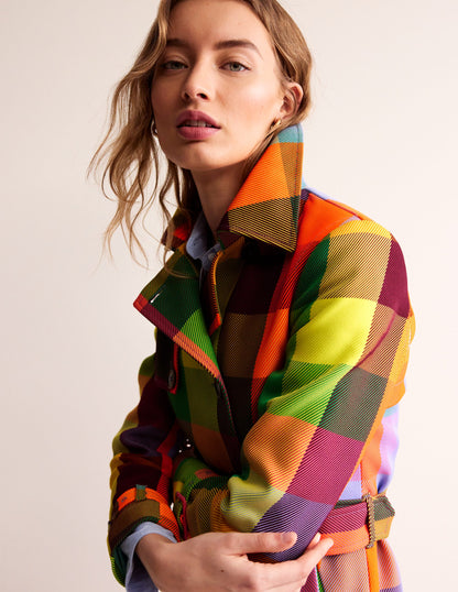 Trench-coat fluo à ceinture-Black-1