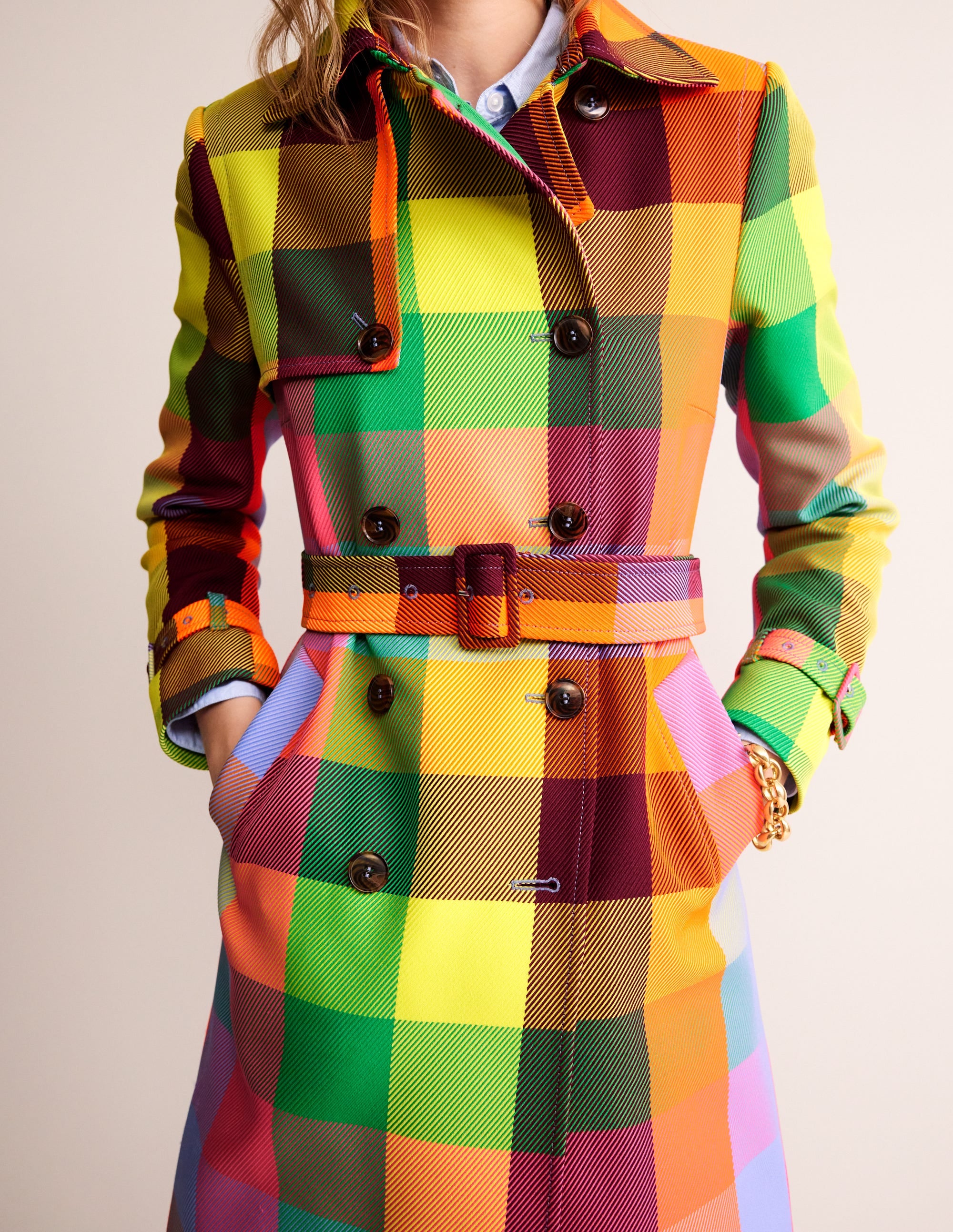 Trench-coat fluo à ceinture-Black - Image 3