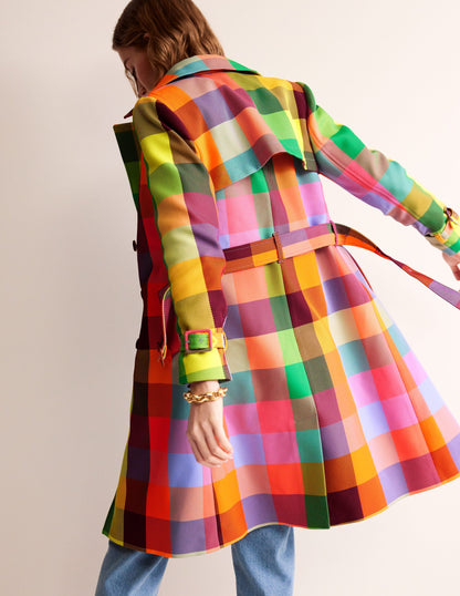 Trench-coat fluo à ceinture-Black-4