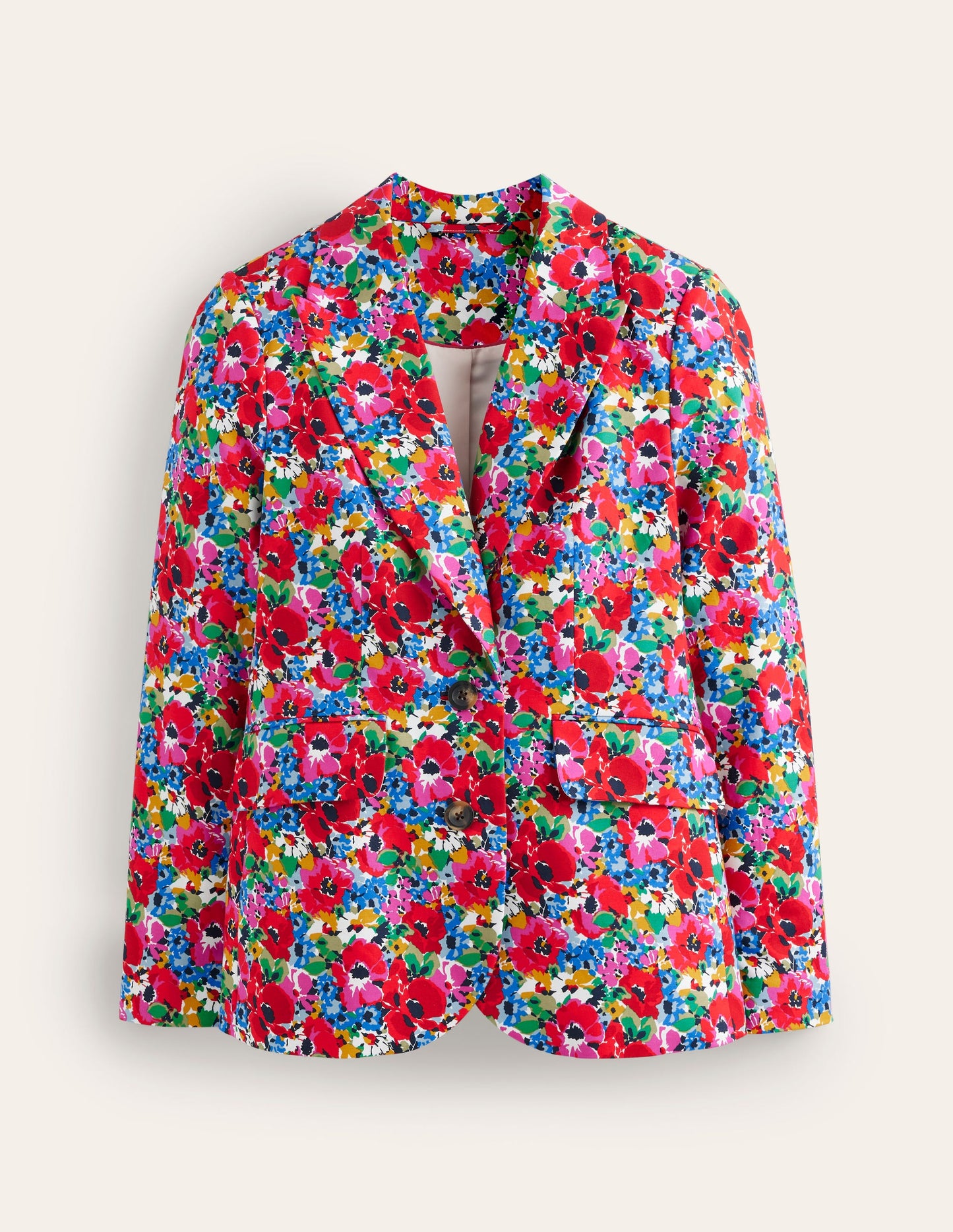 Marylebone Satin-Blazer-Bunt, Wilder Mohn