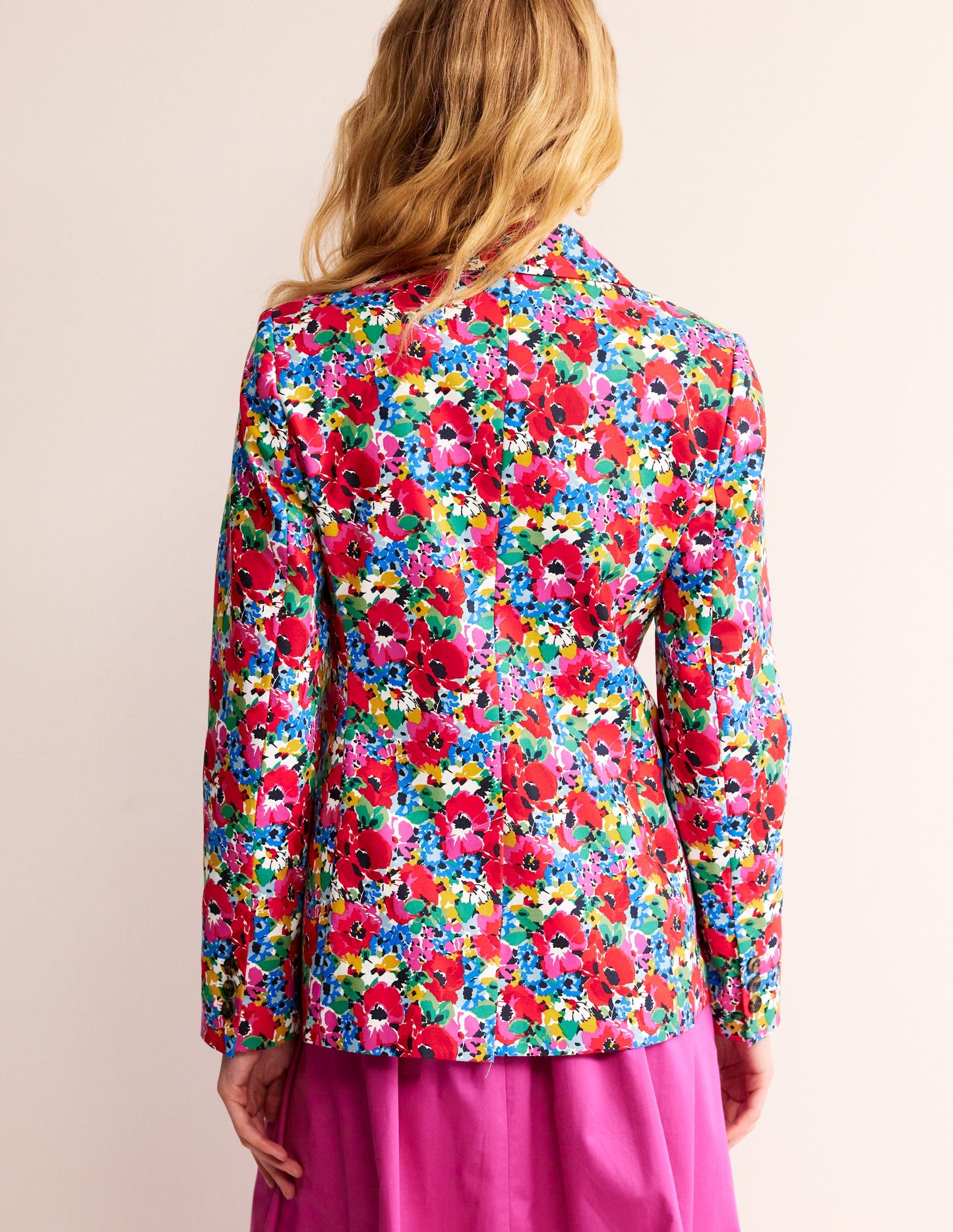 Marylebone Satin-Blazer-Bunt, Wilder Mohn