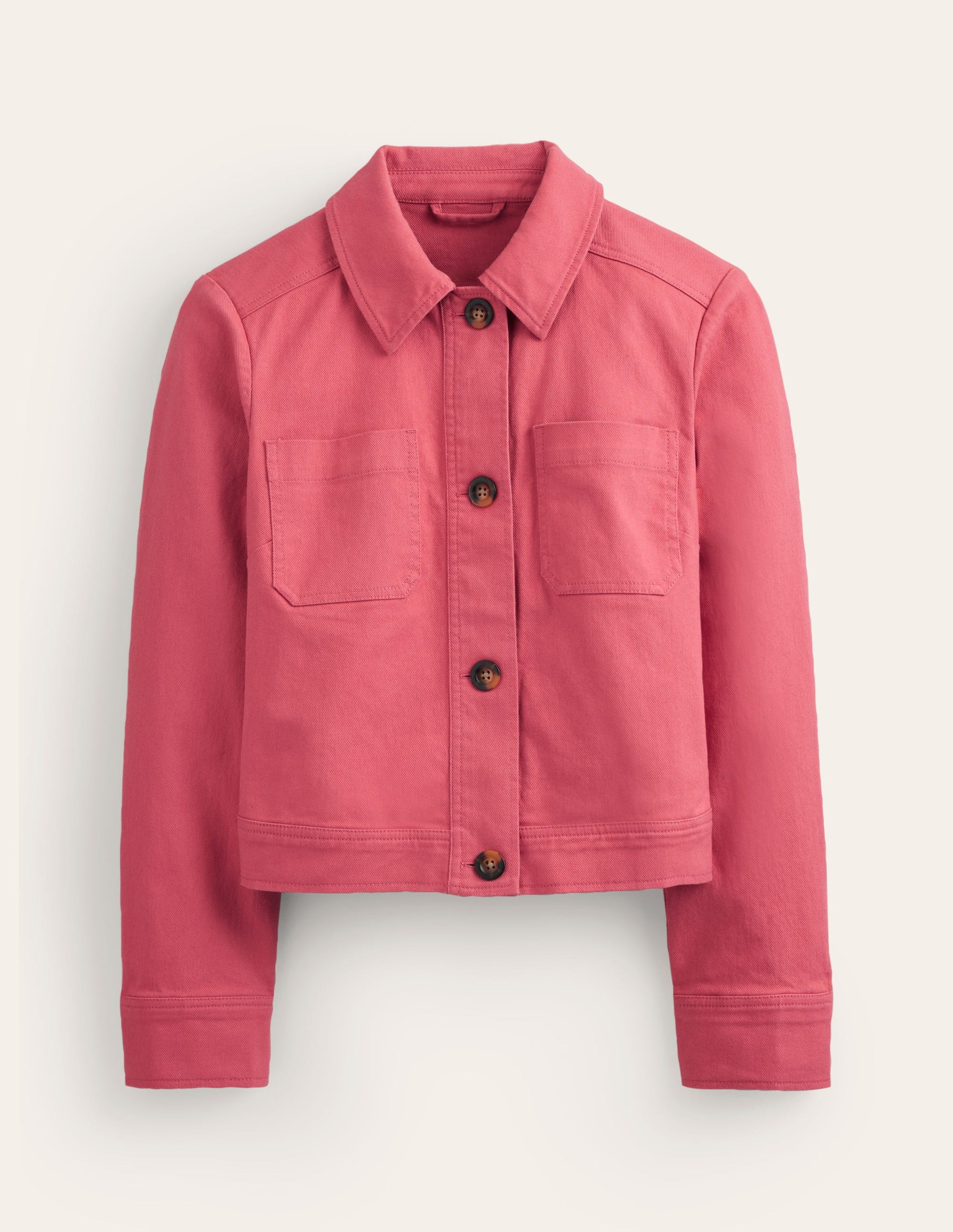 Veste courte décontractée-Rose-5