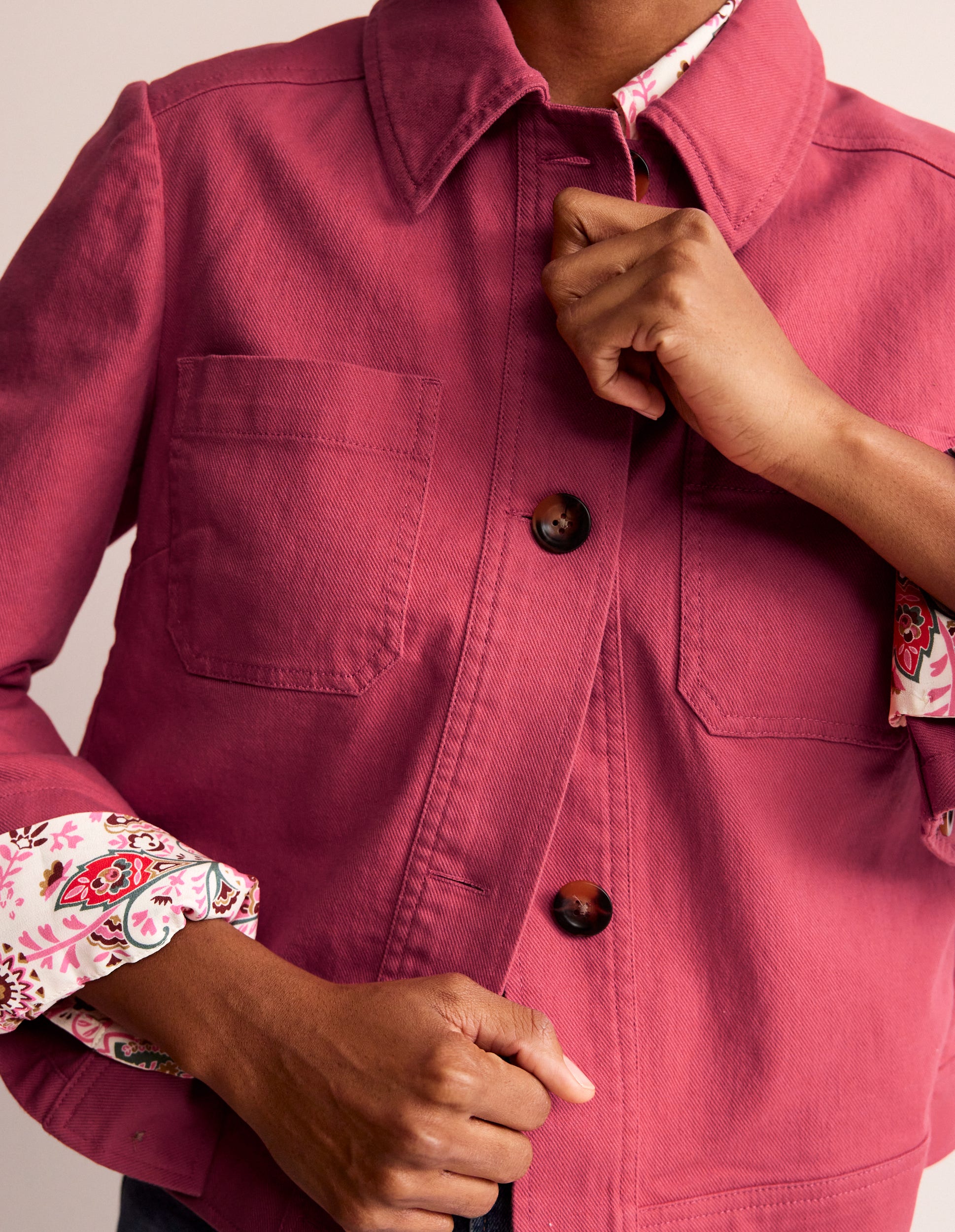 Veste courte décontractée-Rose - Image 2