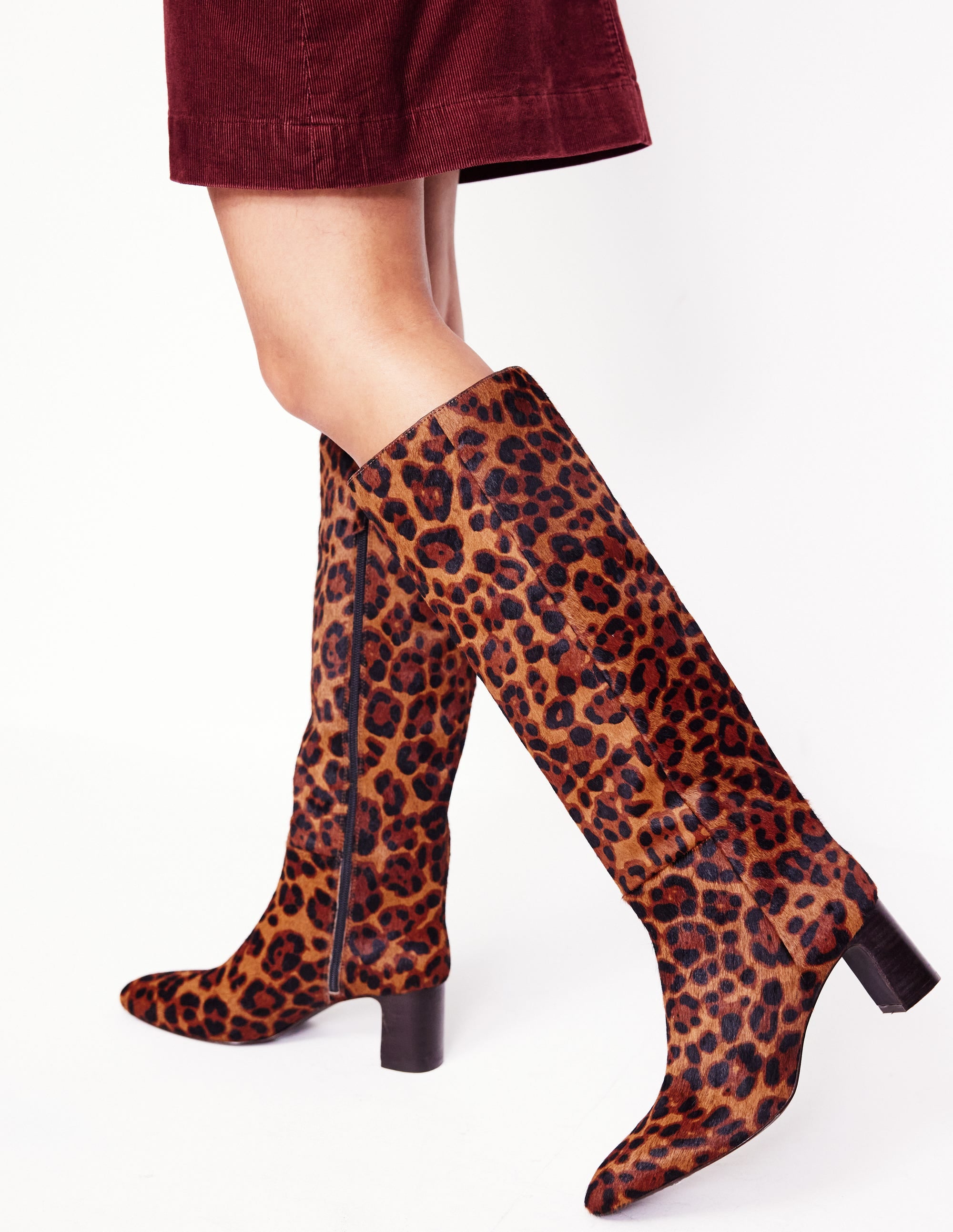 Erica Kniehohe Lederstiefel-Schokobraun - Image 1